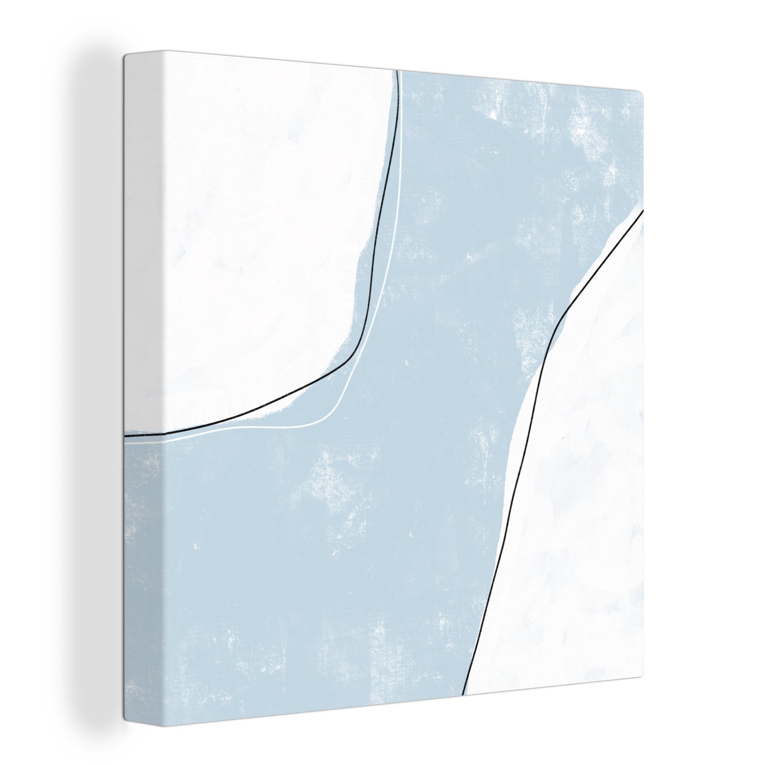 OneMillionCanvasses® Leinwandbild Blau - Minimalismus - Abstrakt, Fotodruck (1 St), Wandbild, Deko Schlafzimmer Wohnzimmer Flur 20x20 cm