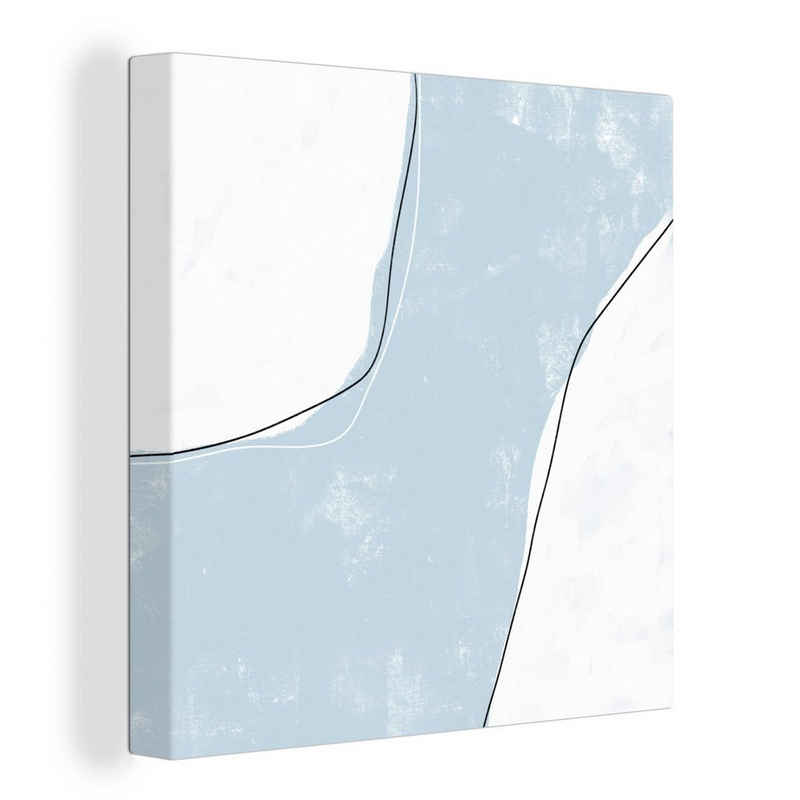 OneMillionCanvasses® Leinwandbild Blau - Minimalismus - Abstrakt, (1 St), Leinwand Bilder für Wohnzimmer Schlafzimmer