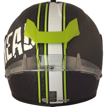 Broken Head Motorradhelm Broken Head Integralhelm BeProud Race Pro Carbon Green Mit Grün Verspiegelten Und Schwarzem Visier (Mit Klarem und grün verspiegeltem Visier, Mit Klarem und grün verspiegeltem Visier), Mit Spoiler