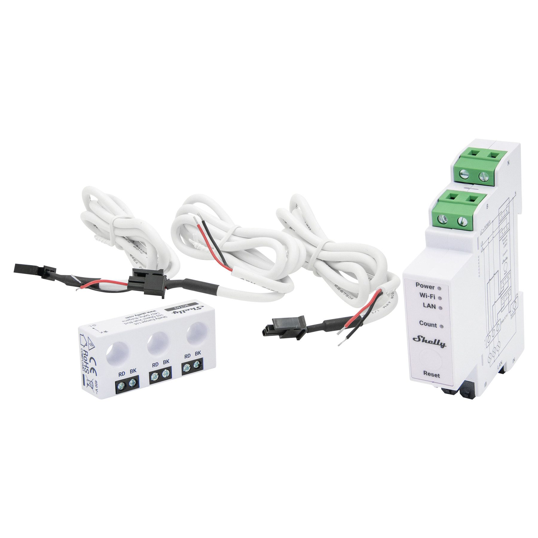 Shelly Drehstromzähler SHELLY Energiezähler Pro 3EM-3CT63, Wlan, BT, LAN