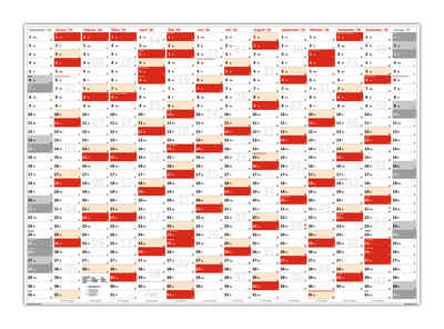 LYSCO Wandkalender Classic2 Wandplaner 2025 + 2026 / 2026 DIN A0/A1 - 14 Monate (gerollt), Plakatkalender