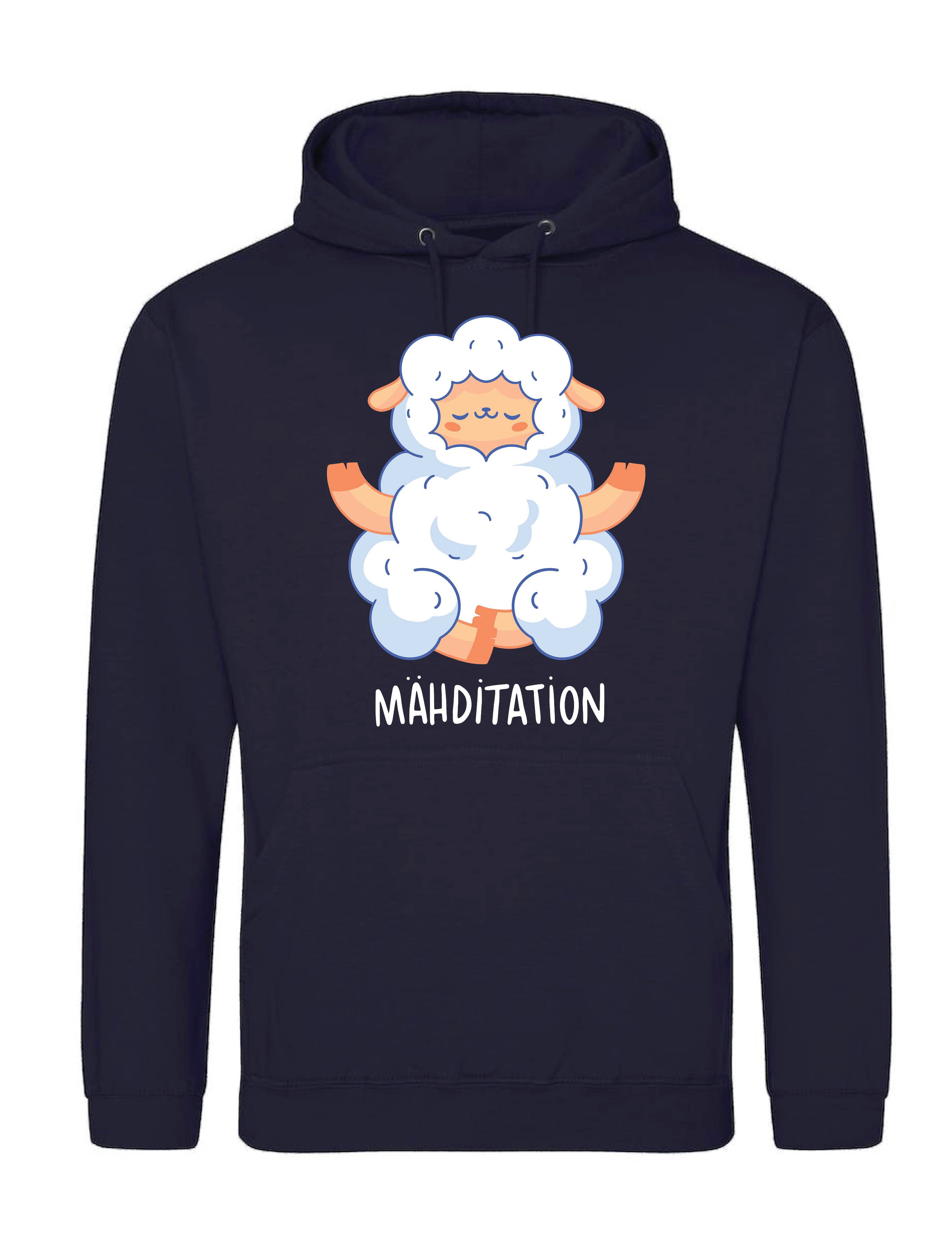 Kapuzenpullover Herren Hoodie Pullover "Mähditation" entspannen mit lustigen print