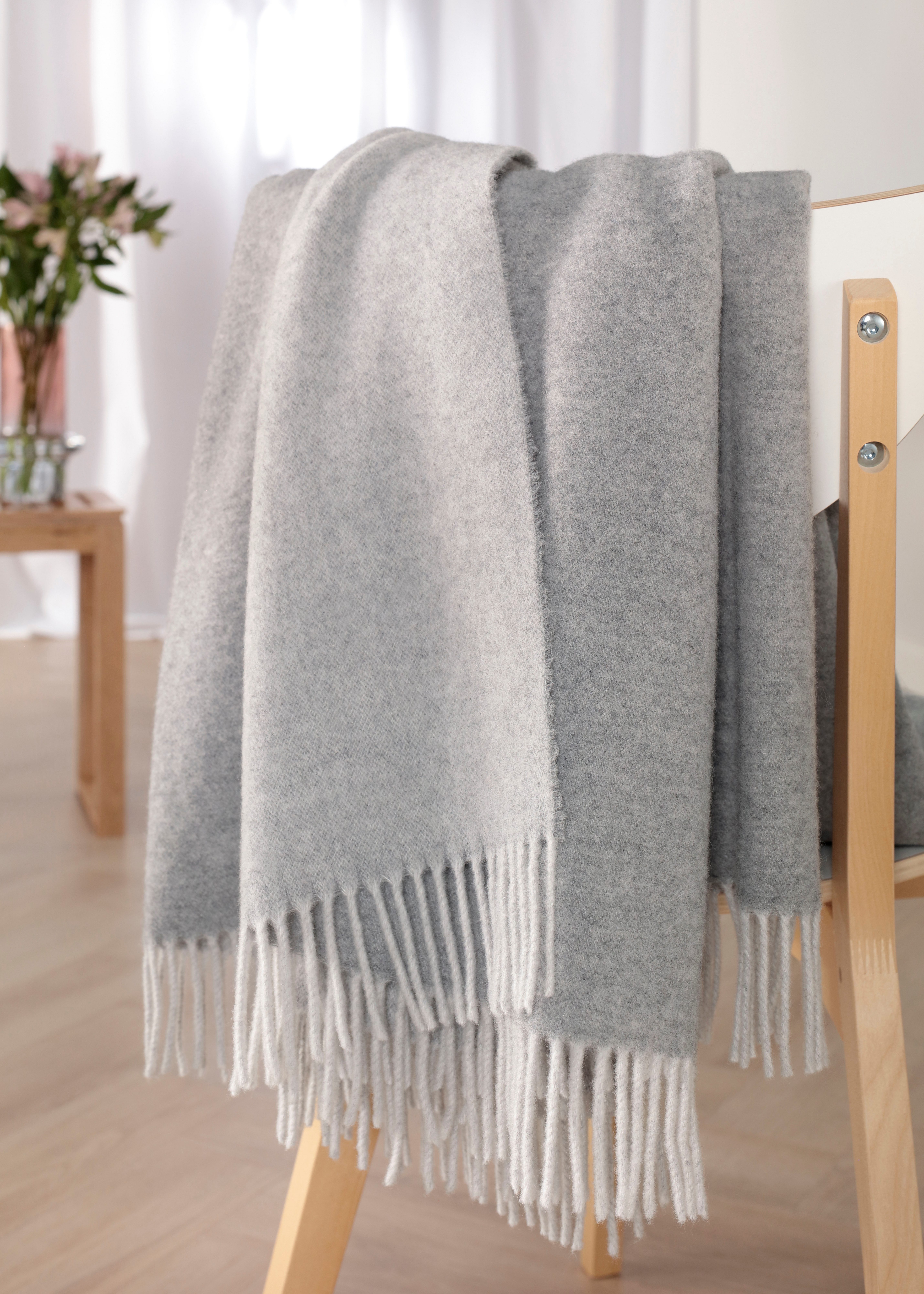 Wohndecke Soft Impression im Doubleface-Look, Biederlack, Wolle-Kaschmir-Mi günstig online kaufen