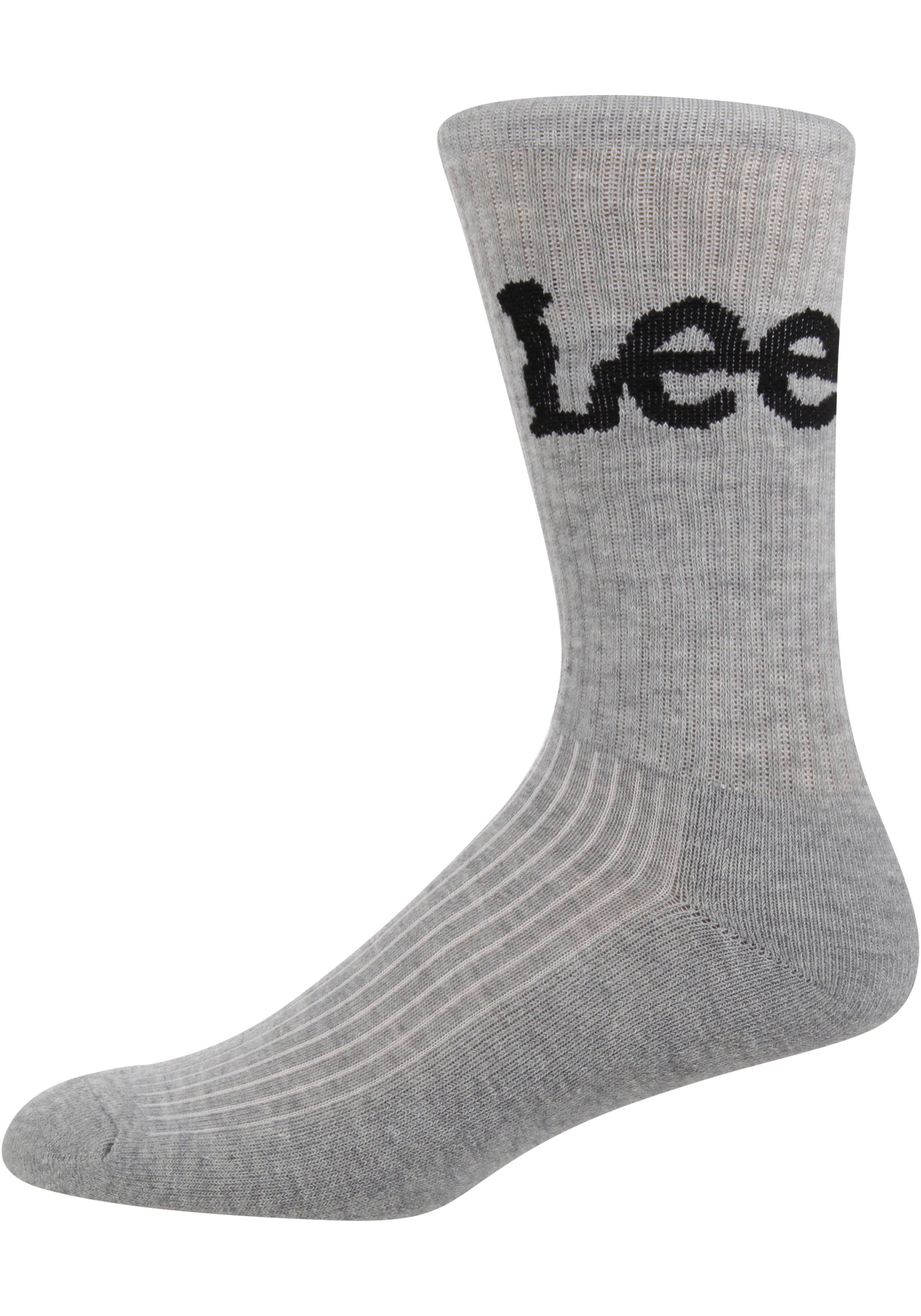 Unisex Lee® Marl/White Socks Lee CROBETT Sports (Packung, 3-Paar) Black/Grey Sportsocken