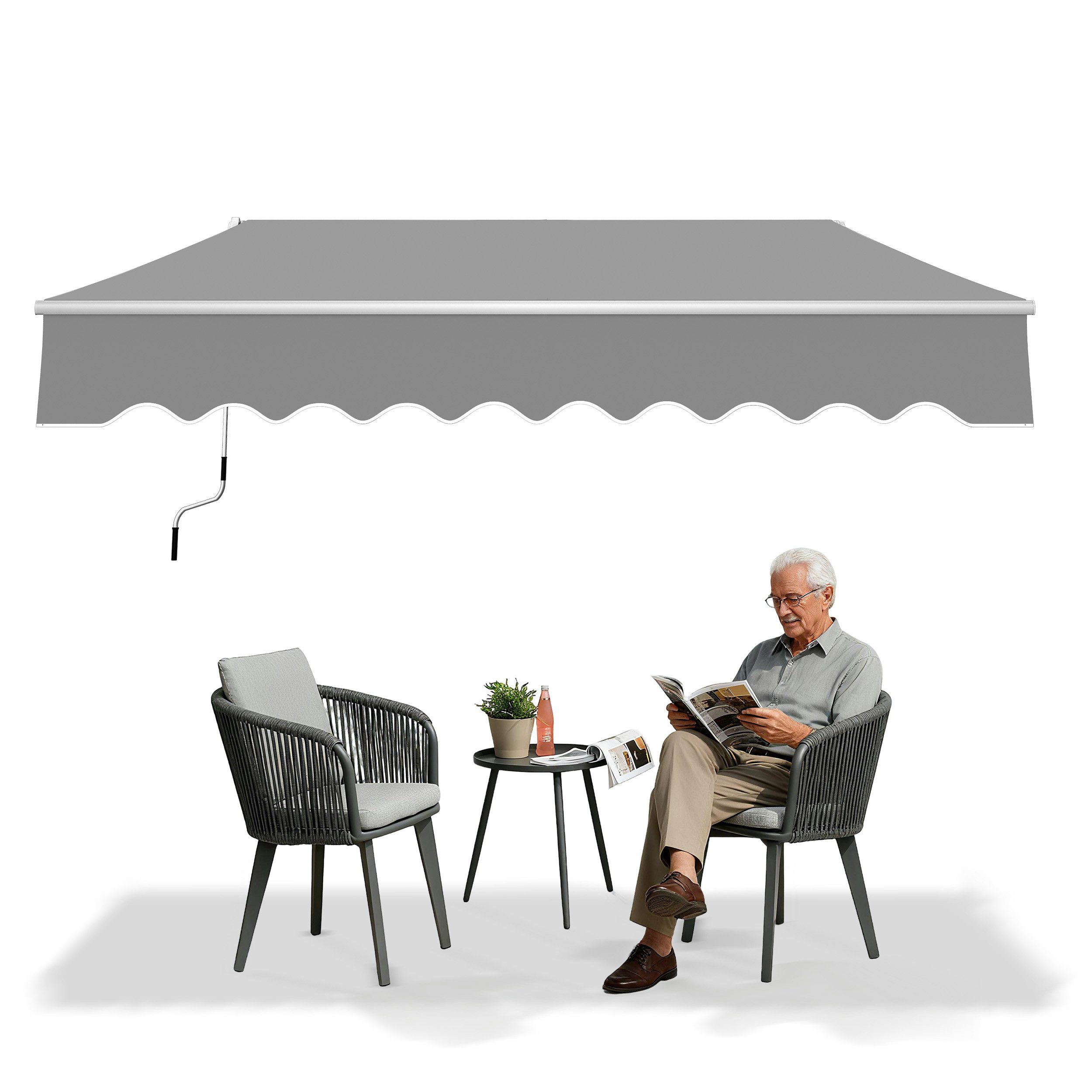 FIVMEN Gelenkarmmarkise Markise Balkonmarkise Sonnenmarkise mit kurbel