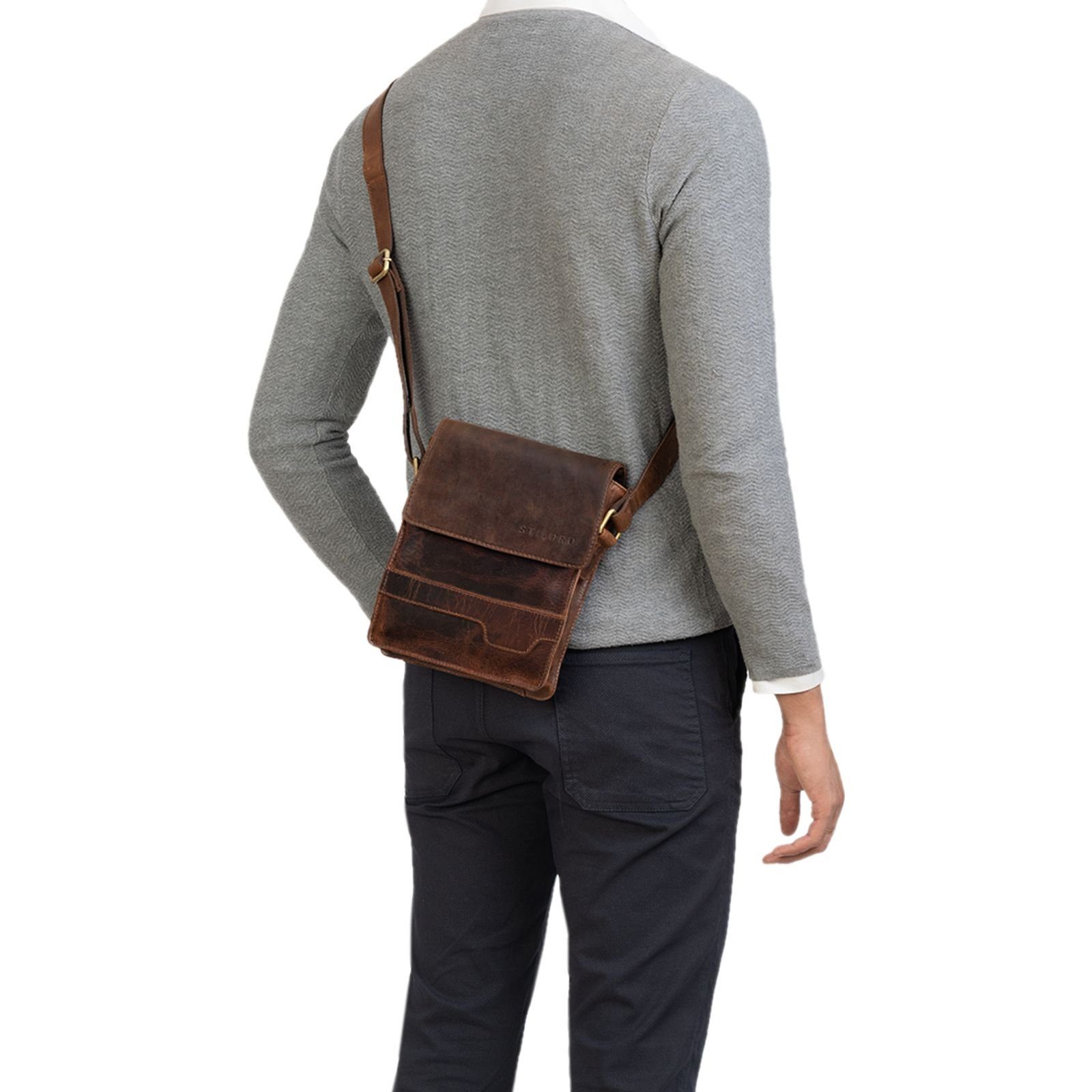 STILORD Schultertasche "Sven" Herrenhandtasche Leder Umhängetasche