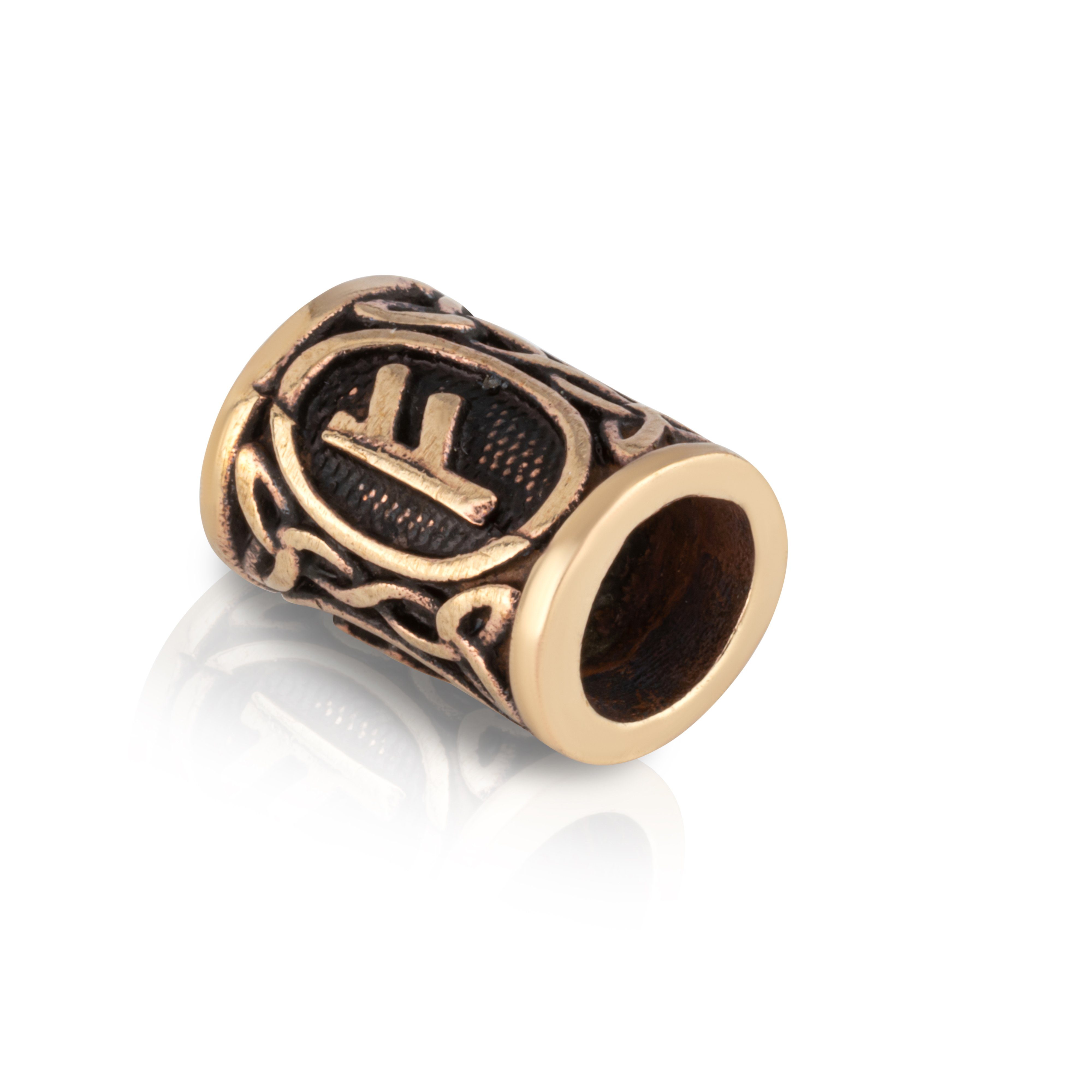 NKlaus Bartschmuck Wikinger-Klaue Aus Bronze – 2,2 Cm, Ø 6 Mm, Bartperle Für Männer