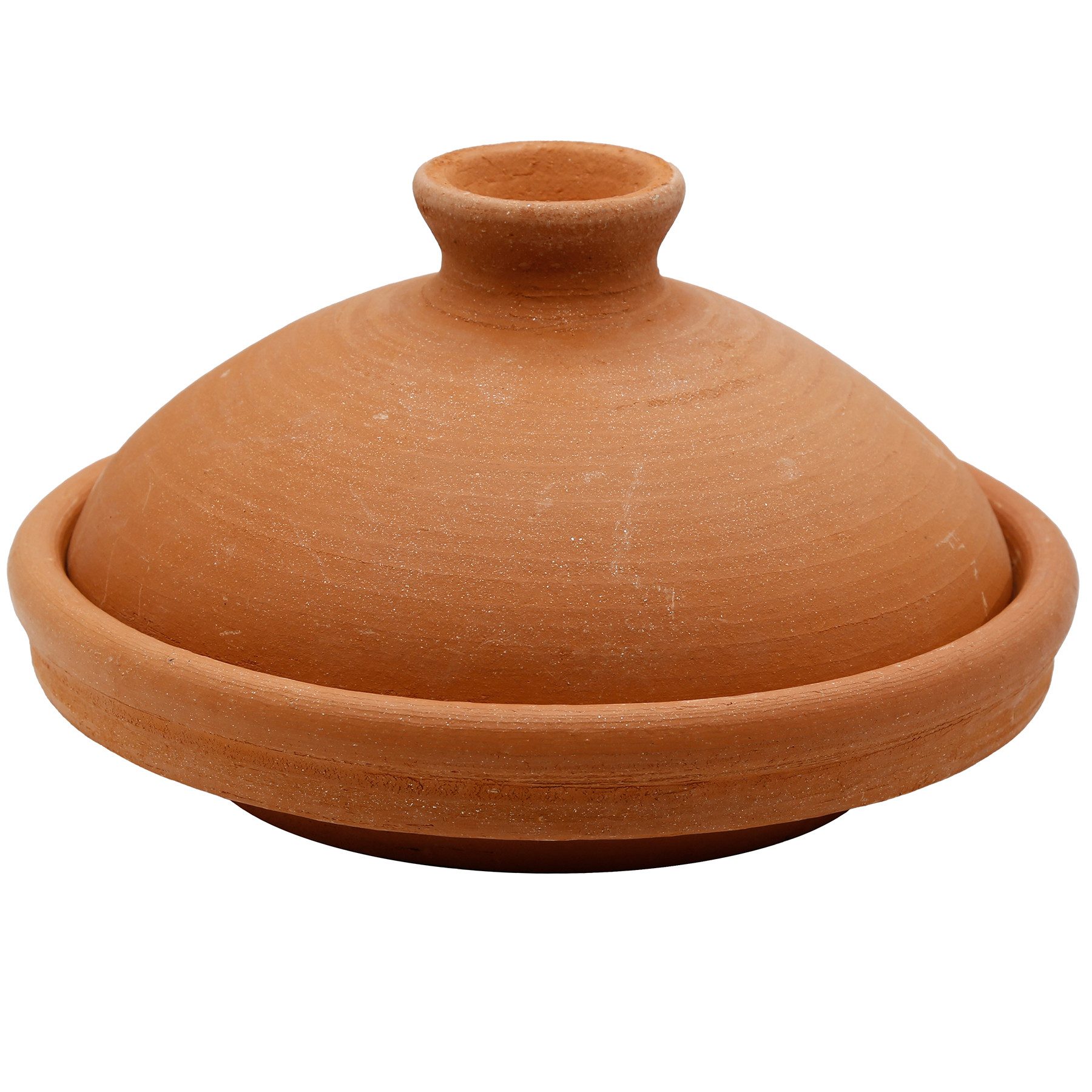 Casa Moro Schmortopf Tajine Schmortopf aus Ton 30 cm – unglasiert, Tagine für 3–4 Personen, Ton (Kochen für 3-4 Personen, handgetöpfert aus Marrakesch, 2-tlg), handgetöpfert aus naturbelassener Lehmerde (Ton)