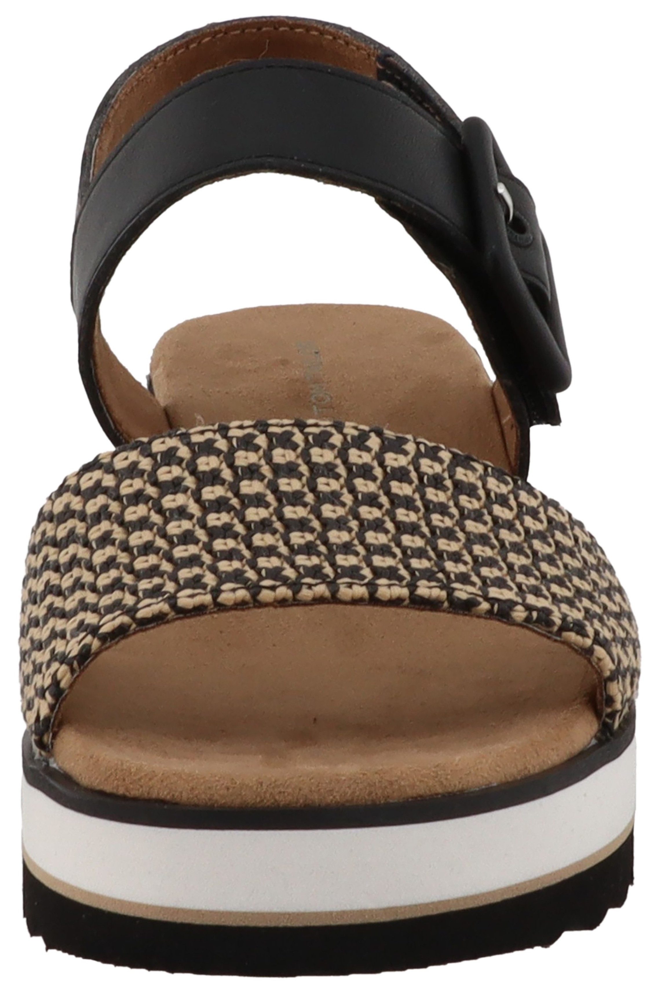 TOM TAILOR Sastra Keilsandalette Riemchensandale, Sommerschuh mit Kontrastbesatz