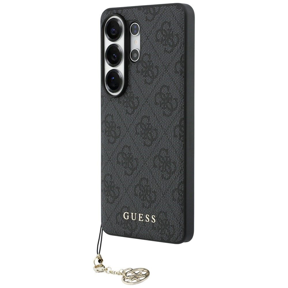 Guess Handyhülle Classic Galaxy S26 Ultra Kunstleder grau MagSafe mit Kette goldfarbig 6,9 Zol, Kantenschutz