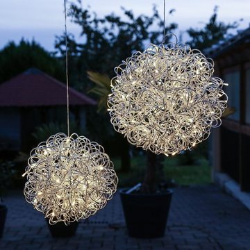 MARELIDA LED Kugelleuchte LED 3D Drahtkugel SPHERE Leuchtkugel Ball 40cm 100LED Draht für Außen, LED Classic, warmweiß (2100K bis 3000K)