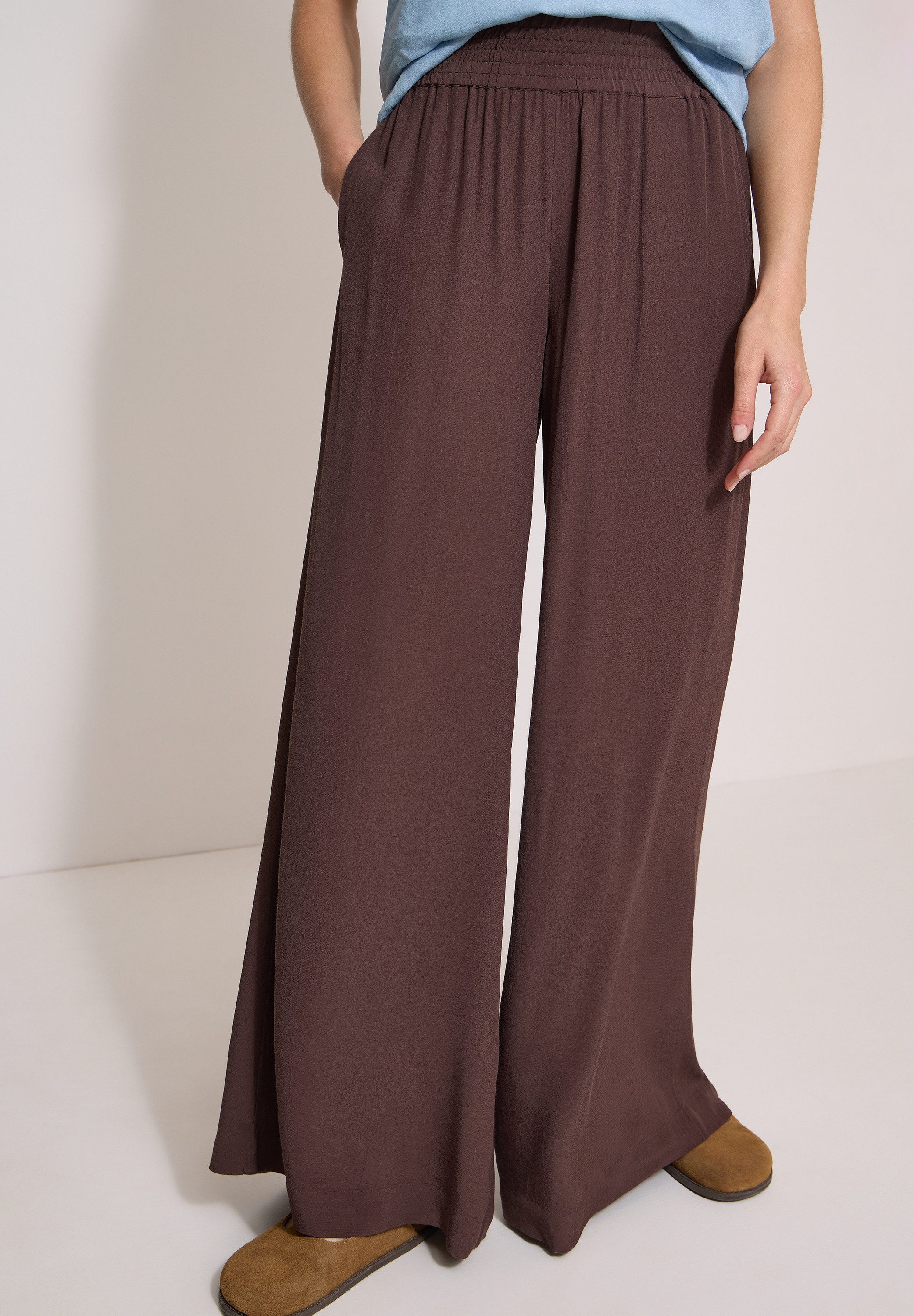 CECIL Stoffhose Loose Fit, Viskose, feine Struktur