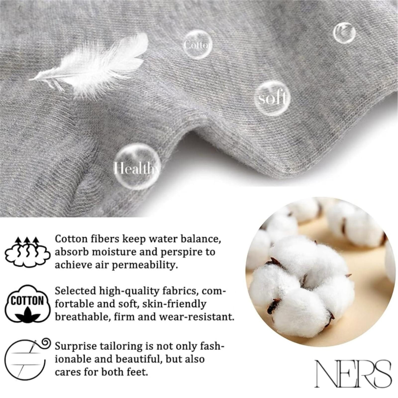 NERS Kurzsocken für Damen & Herren, Baumwolle, Komfortbund, atmungsaktiv (Spar-Set, 10-Paar) Sneakersocken mit verstärkter Ferse, ohne Gummidruck – Bild 5 von 5