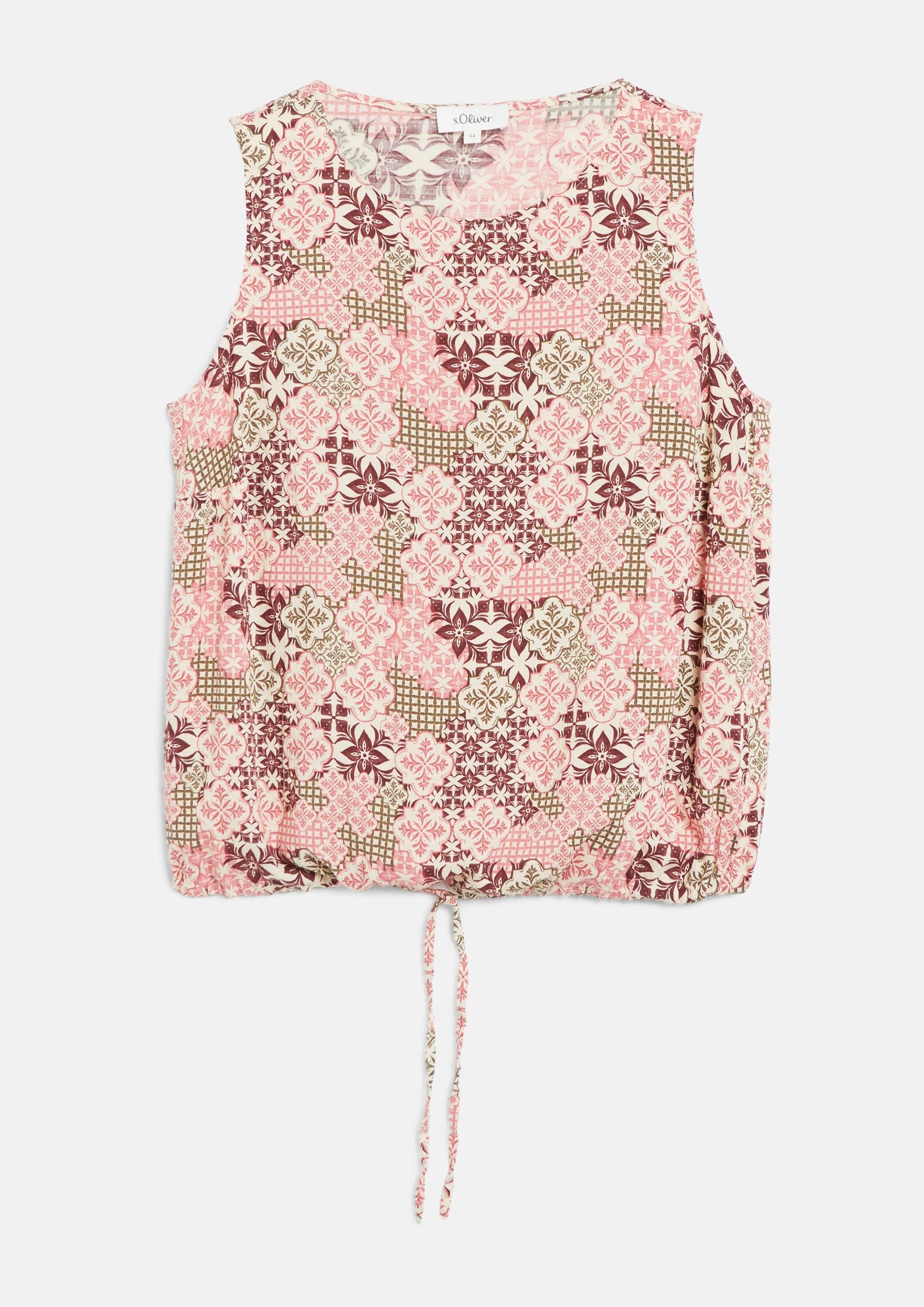 s.Oliver Blusentop Bluse Top aus Viskosemix mit regulierbarem Bund
