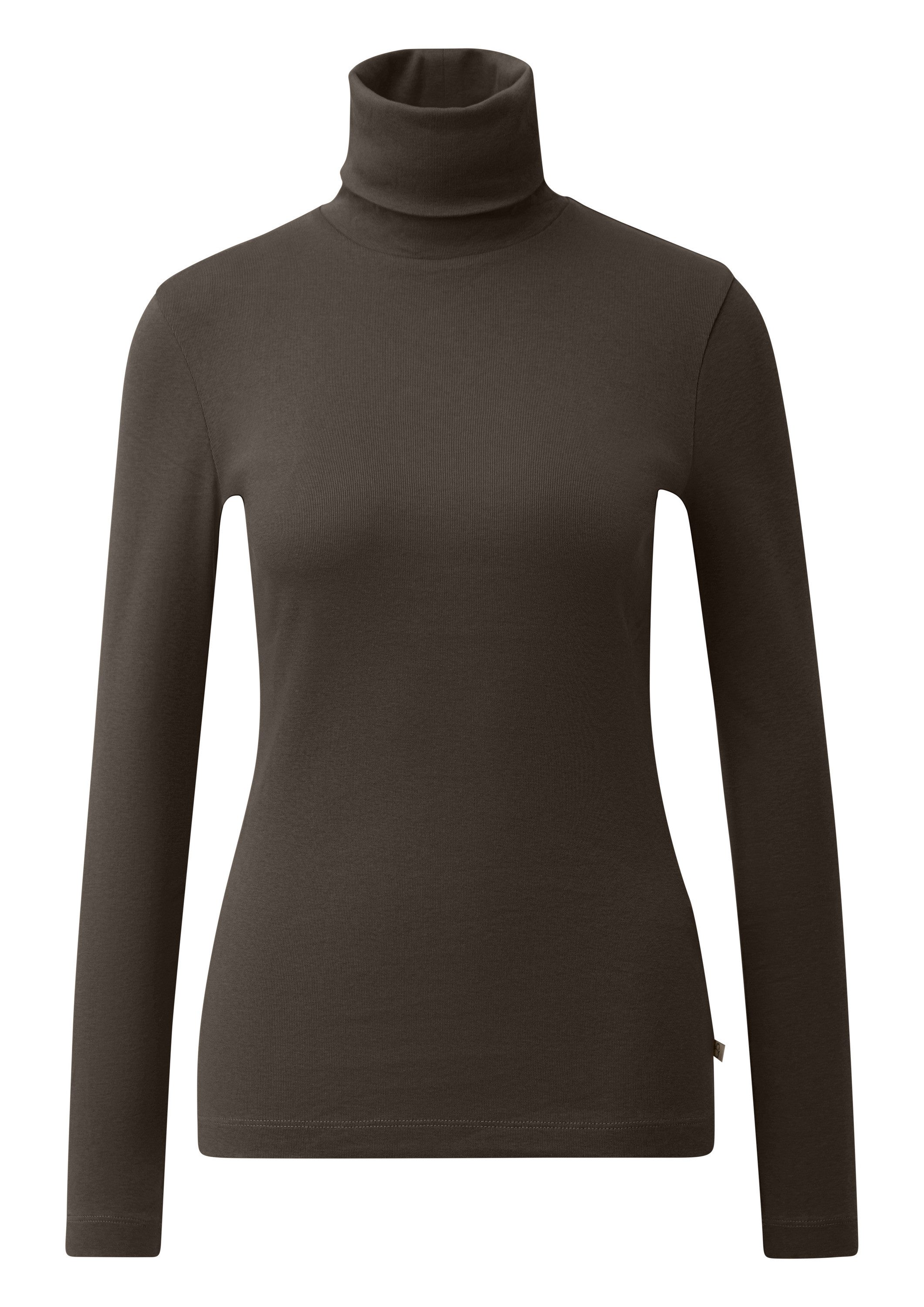 QS Langarmshirt T-Shirt Baumwollshirt mit Rollkragen günstig online kaufen