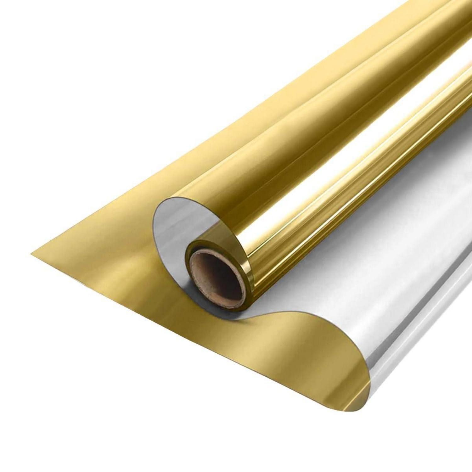 LuxusKollektion Sonnenschutz-Fensterfolie Fensterfolie Spiegelfolie Sichtschutz 60cm x 300cm Gold-silber