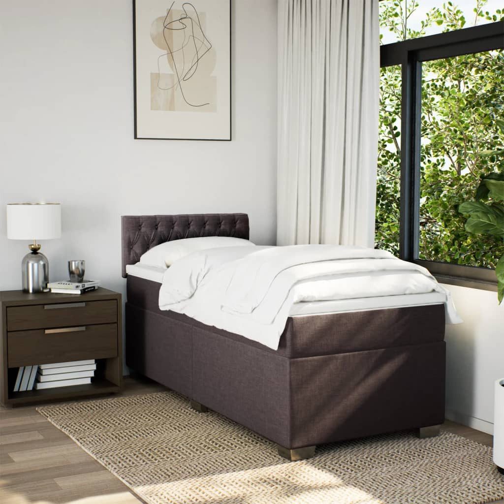 vidaXL Bett Boxspringbett mit Matratze Dunkelbraun günstig online kaufen