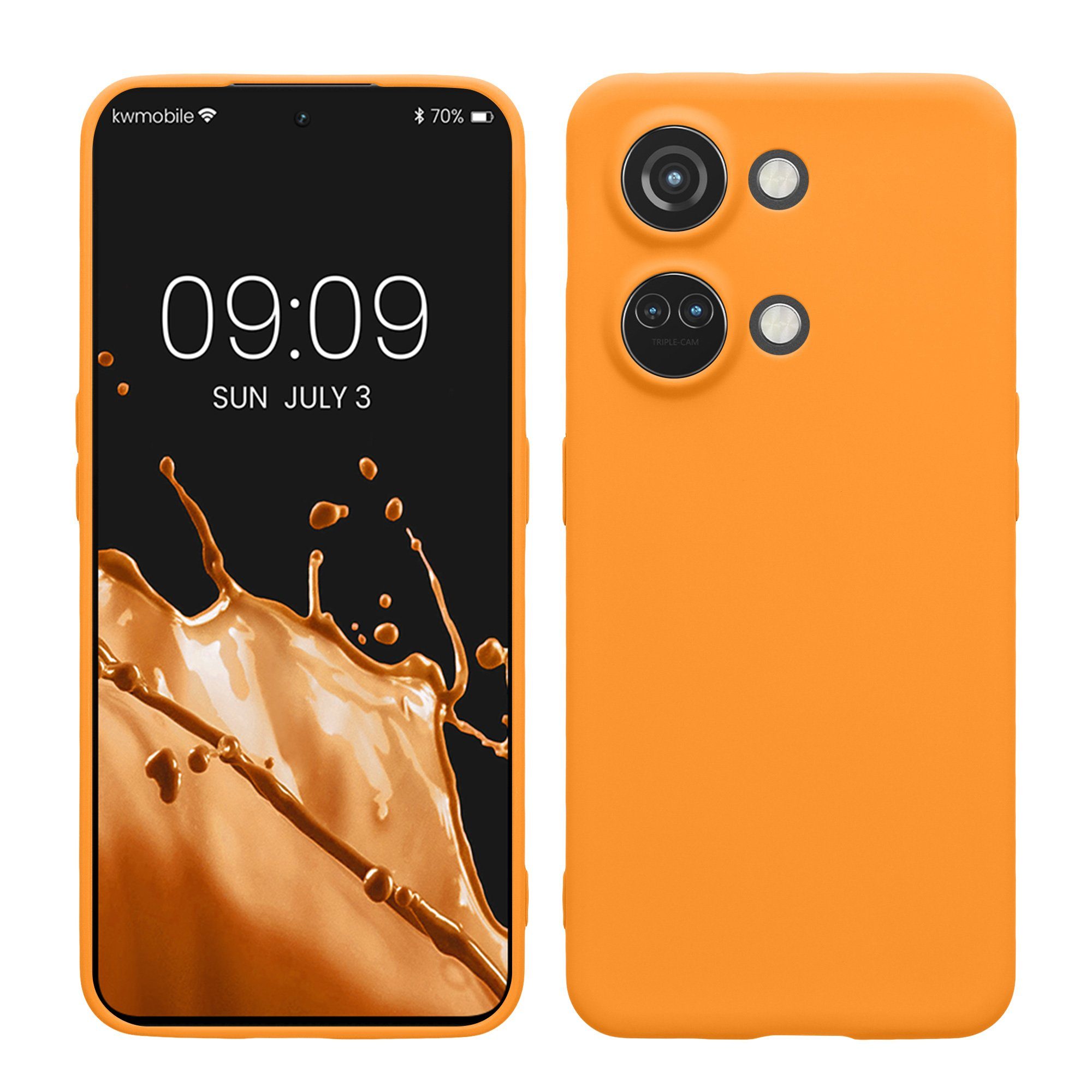 kwmobile Handyhülle Hülle für OnePlus Nord 3 5G, Backcover Silikon - Soft Handyhülle - Handy Case in Fruity Orange