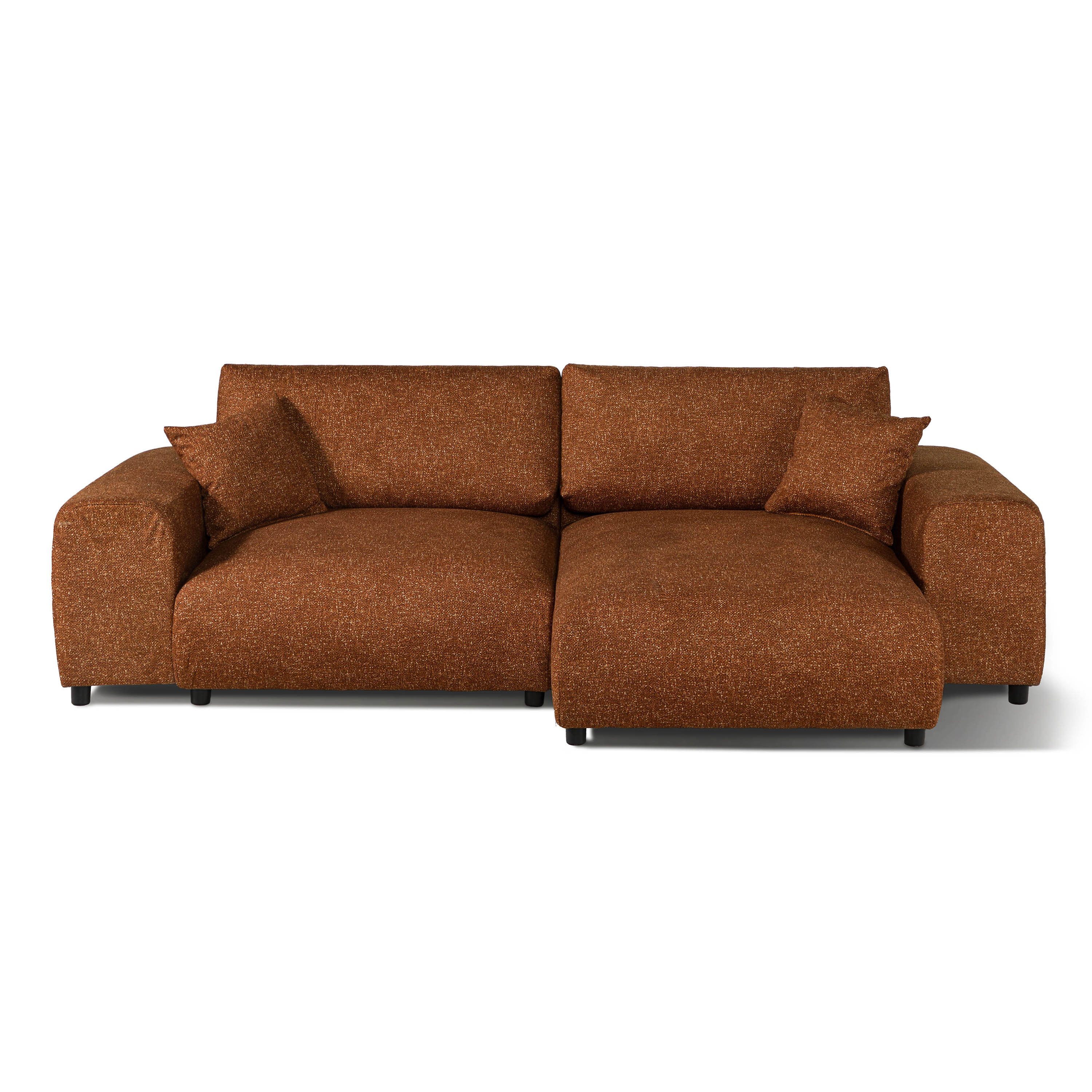 LIVORA Ecksofa SOFAS, Ecksofa Plüsch 237x144x79 orange PAULINA