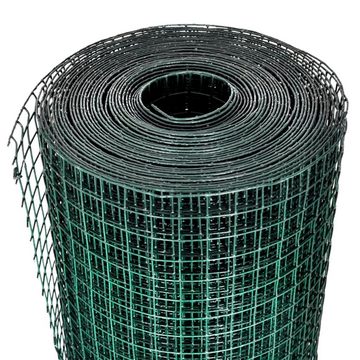 vidaXL Gartenzaun Drahtzaun für Hühner Verzinkt mit PVC-Beschichtung 10x1 m Grün, (1-St)