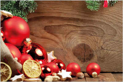 Läufer »Fußmatte Weihnachten Deko & Holz braun 40x60 cm«, matches21 HOME & HOBBY, rechteckig, Höhe 5 mm
