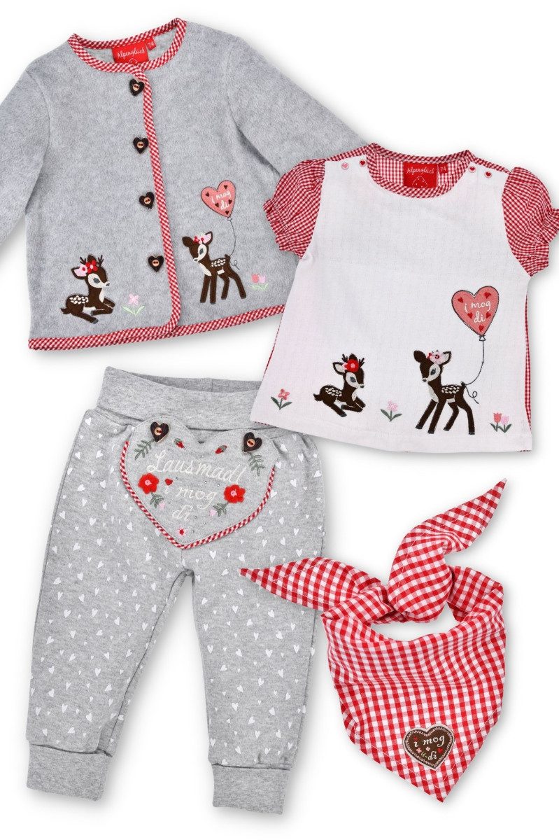 BONDI Trachtenkleid Trachtenhose Baby/Kleinkind - LAUSMADL - hellgrau