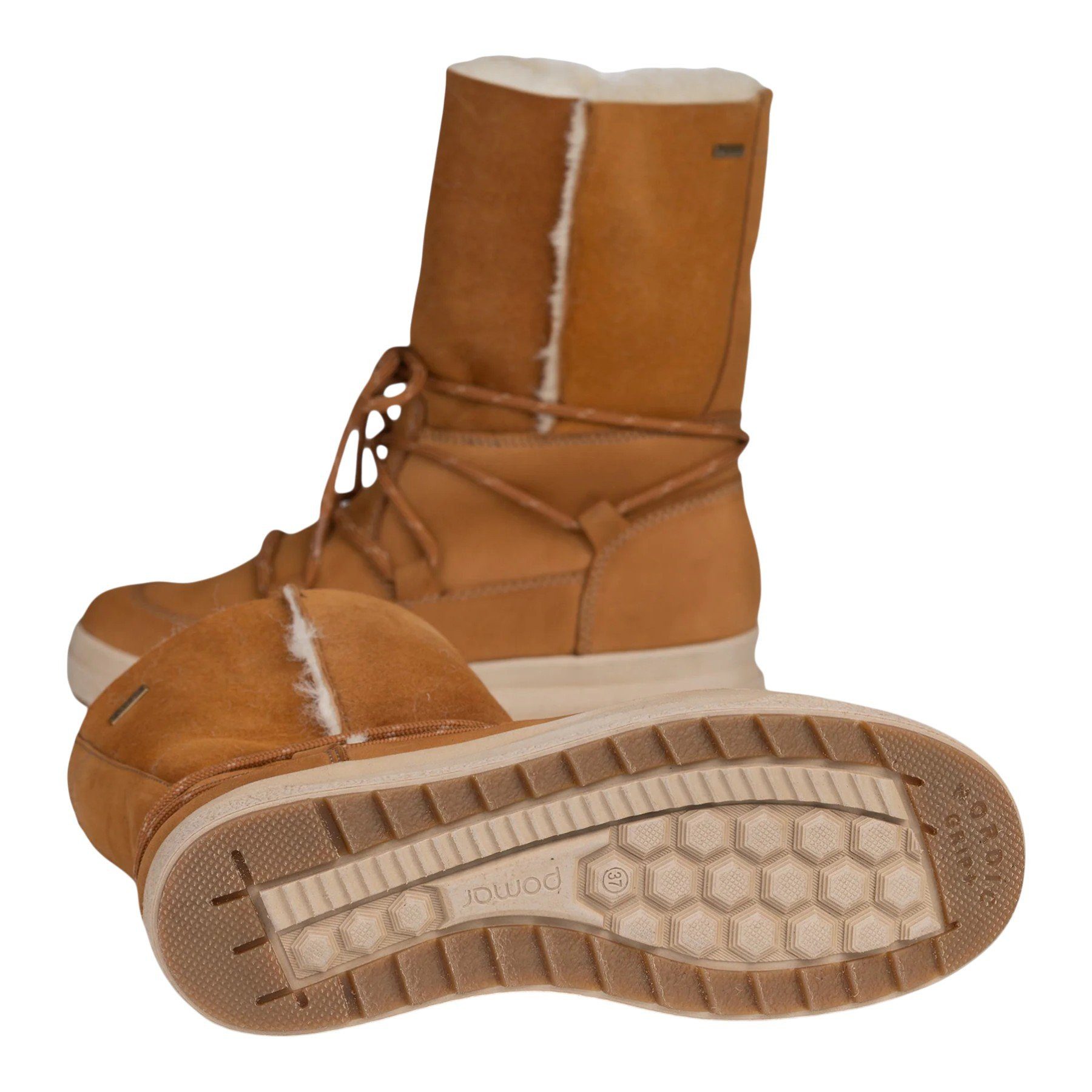 Pomar Lappi GTX (Nubukleder, Lammfell) hellbraun Damen Winterstiefel