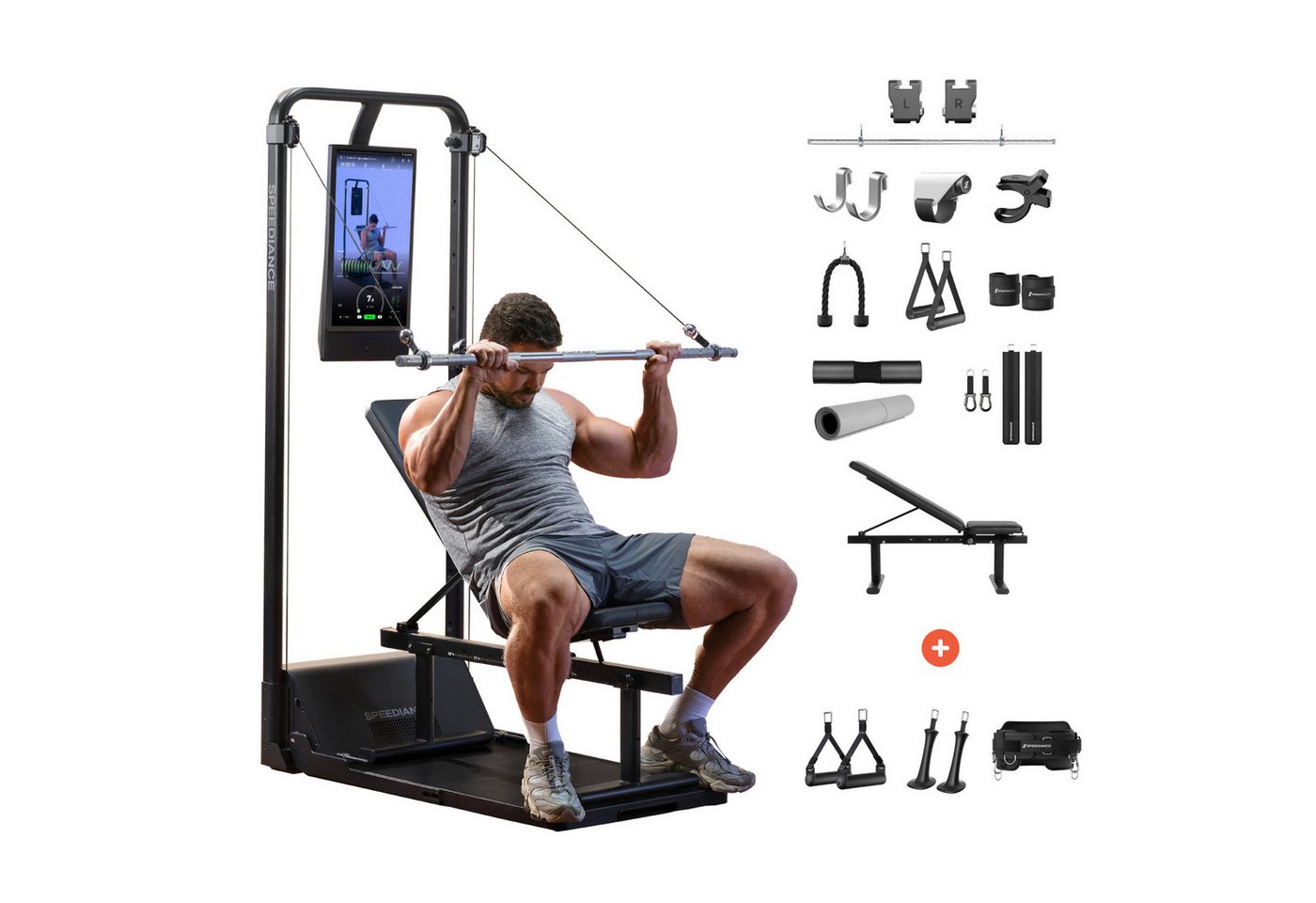 SPEEDIANCE Kraftstation Gym Monster 2, verbessertes KI-gesteuertes All-in-One Home Gym, Ganzkörper-Krafttraining Fitnessgeräte