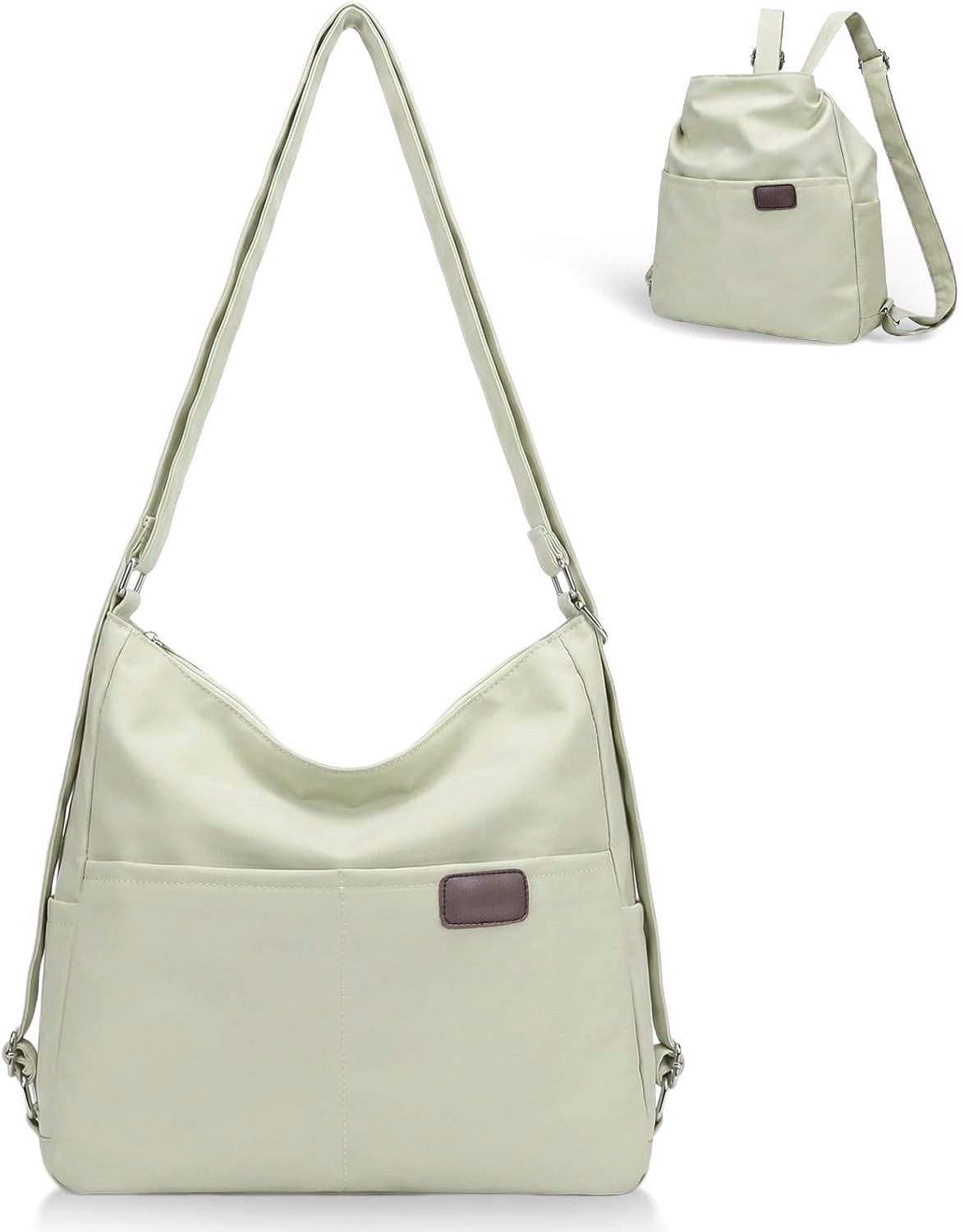 Schultertasche Rucksack Tasche 3 in 1 Damen, Wasserdichte Nylon-Schultertasche
