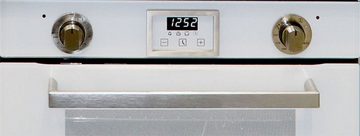 Kaiser Küchengeräte Gasherd-Set EG 6374 W + KCG 6380 W, mit 1-fach-Teleskopauszug, Einbau Gasbackofen 60cm in Weiß/Gas Backofen/Gas-Kochfeld 60 cm