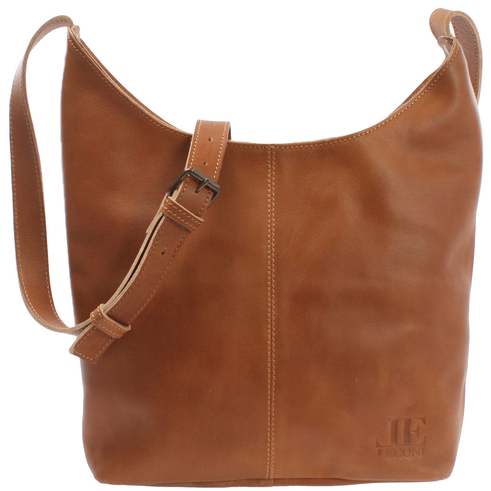 LECONI Umhängetasche mittlere Handtasche Damen Schultertasche Damentasche Leder LE0072, Echt Leder – verstellbarer Schulterriemen – Größe 33 × 33 × 9 cm