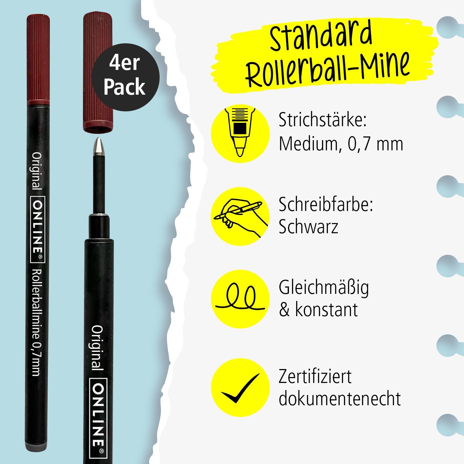 Online Pen mit Mine, schwarz Tintenroller kompatibel Rollerball Marken Tintenrollern verschiedener