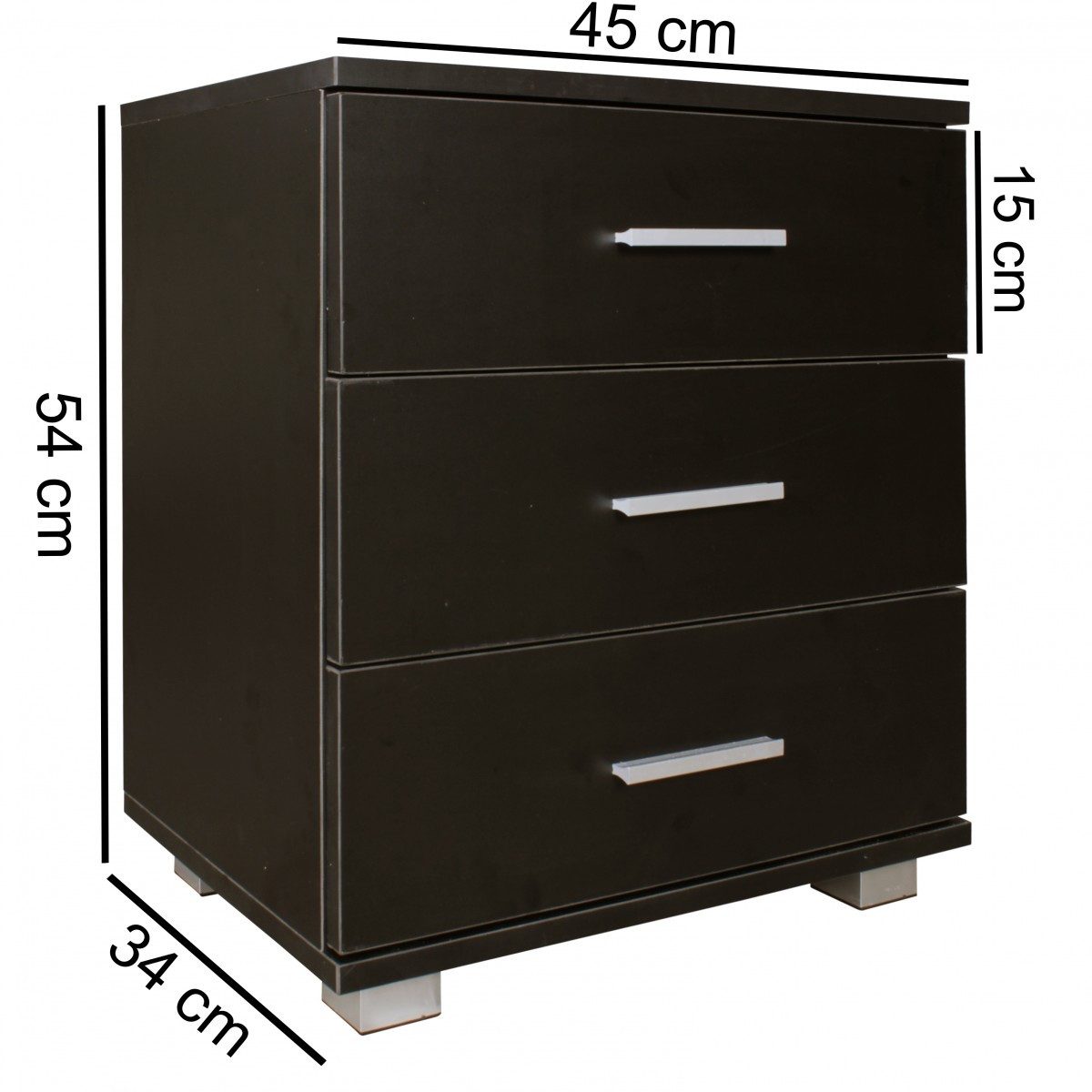 FINEBUY Nachtschrank SuVa7064_1 (Nachttisch mit 3 günstig online kaufen