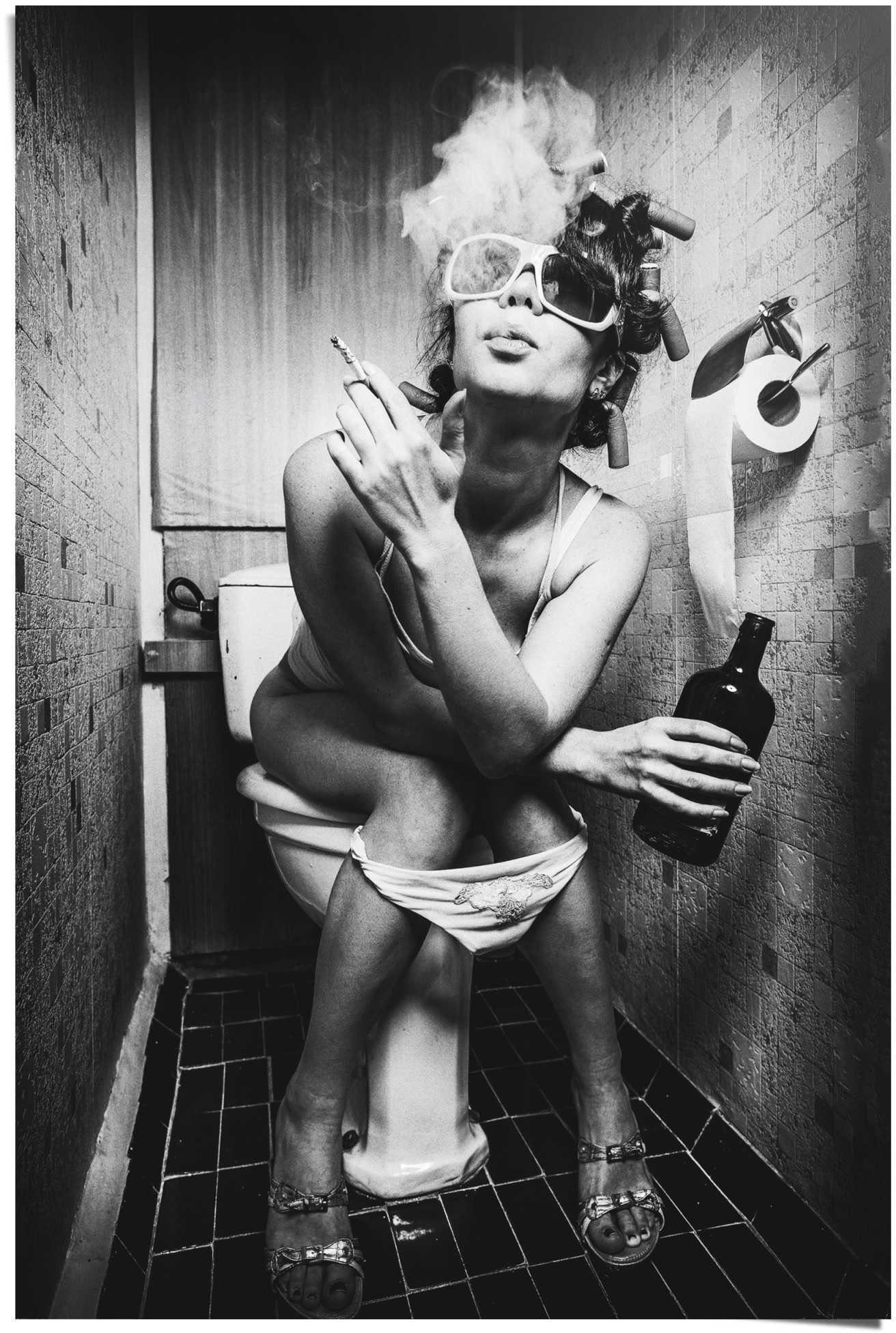 Toiletten Frau, (1 Schwarz-Weiß Foto, Reinders! Bilder Toilettentür, Business Poster Frauen, Poster für St) von Menschen,