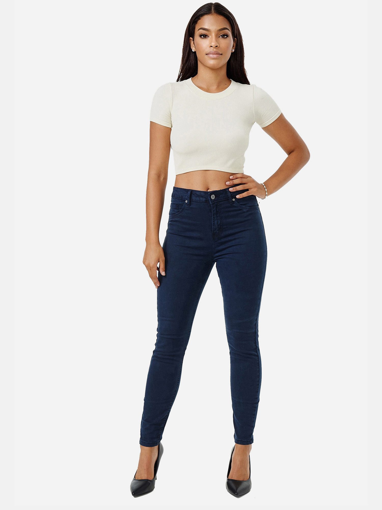 Tazzio Skinny-fit-Jeans F133 Damen High Rise Jeanshose