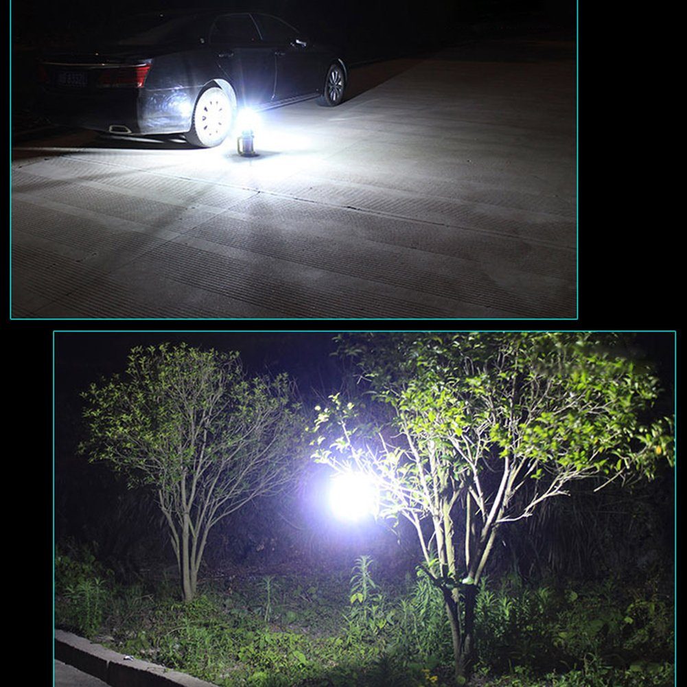 Rutaqian Gartenleuchte Superhelle Tageslichtweiß Solar Licht Camping Zeltlampe Strahler fest Taschenlampe, LED integriert, Wandern