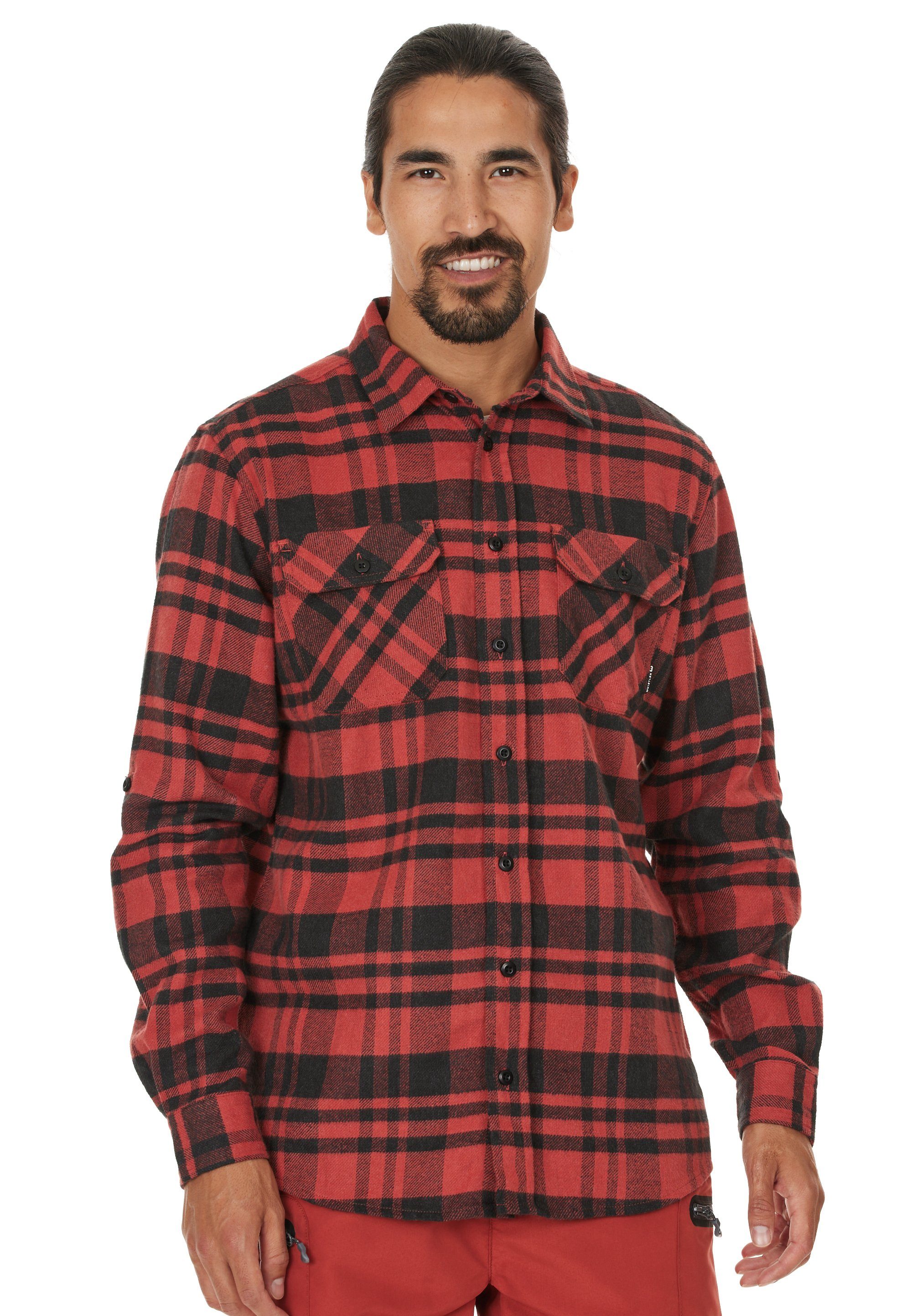 WHISTLER Fleeceshirt Flannel (1-tlg) aus atmungsaktivem Funktionsmaterial rot-schwarz