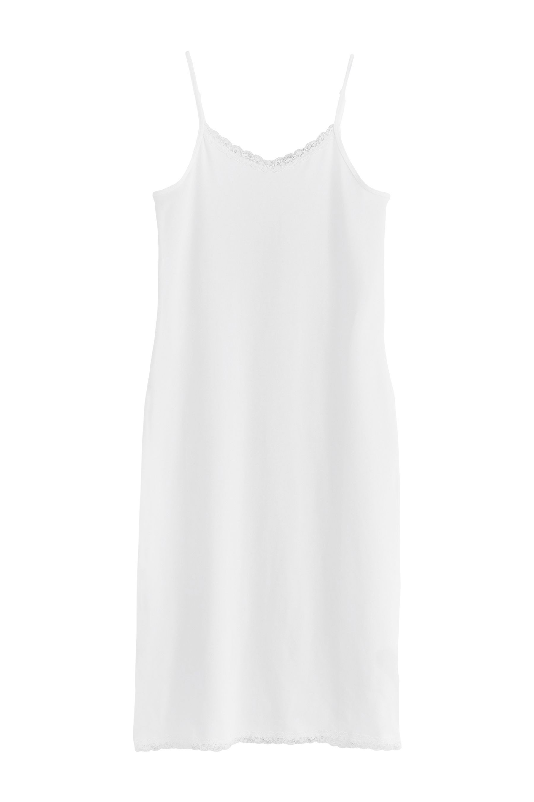 Next Unterkleid Langes Baumwollunterkleid mit Spitzenkante (2-tlg)