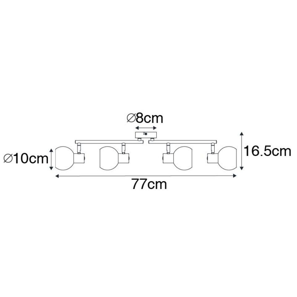 Qazqa LED Aufbaustrahler Vidro, ohne Leuchtmittel, Warmweiß, QAZQA Aufbau­spot, e14, Schwarz, Glas, Art Deco