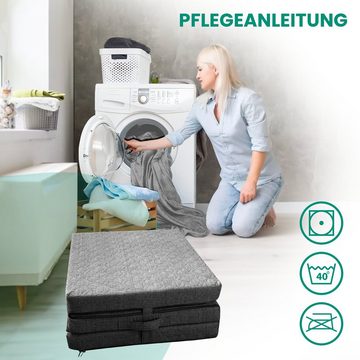 Klappmatratze Goliez® 3-teilige Faltmatratze mit abnehmbarem Bezug, Gästematratze, Goliez, 7 cm hoch