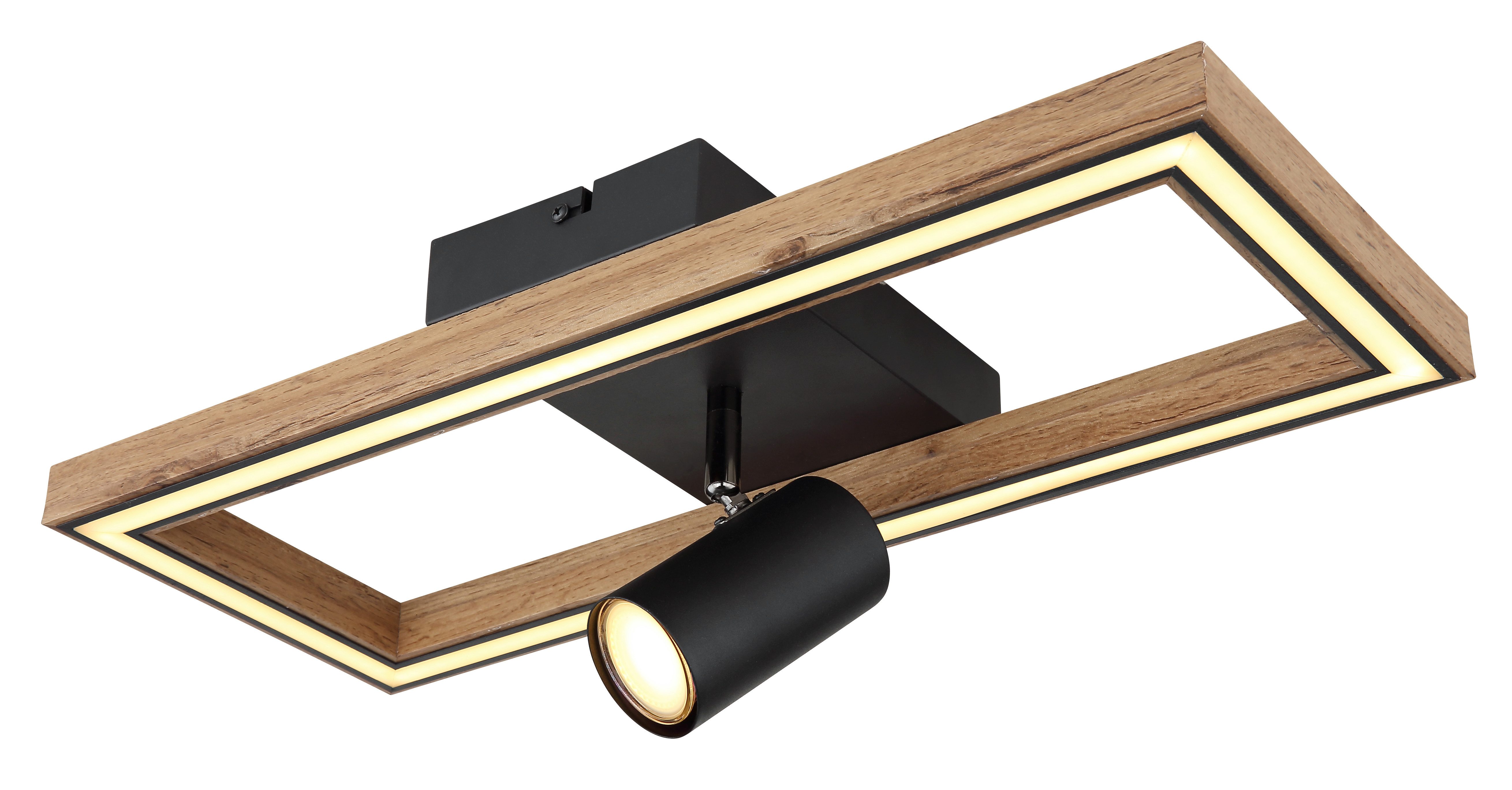 GLOBO LIGHTING LED Deckenleuchte MANDERA, LED fest integriert, Warmweiß, Deckenlampe/Wohnzimmer/Schlafzimmer/modern/Holz