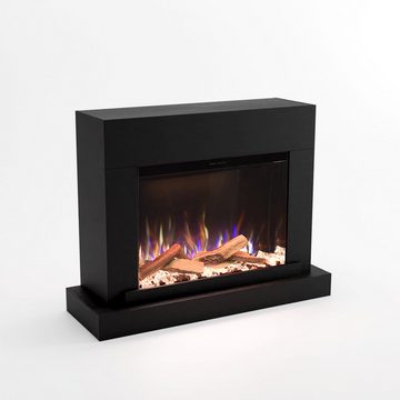GLOW FIRE Elektrokamin PR4 E-Motion 3D, Elektrischer Kamin mit 3D Feuer mit Heizung, täuschend echte Flamme mit Heizung, 3 Dekorationen