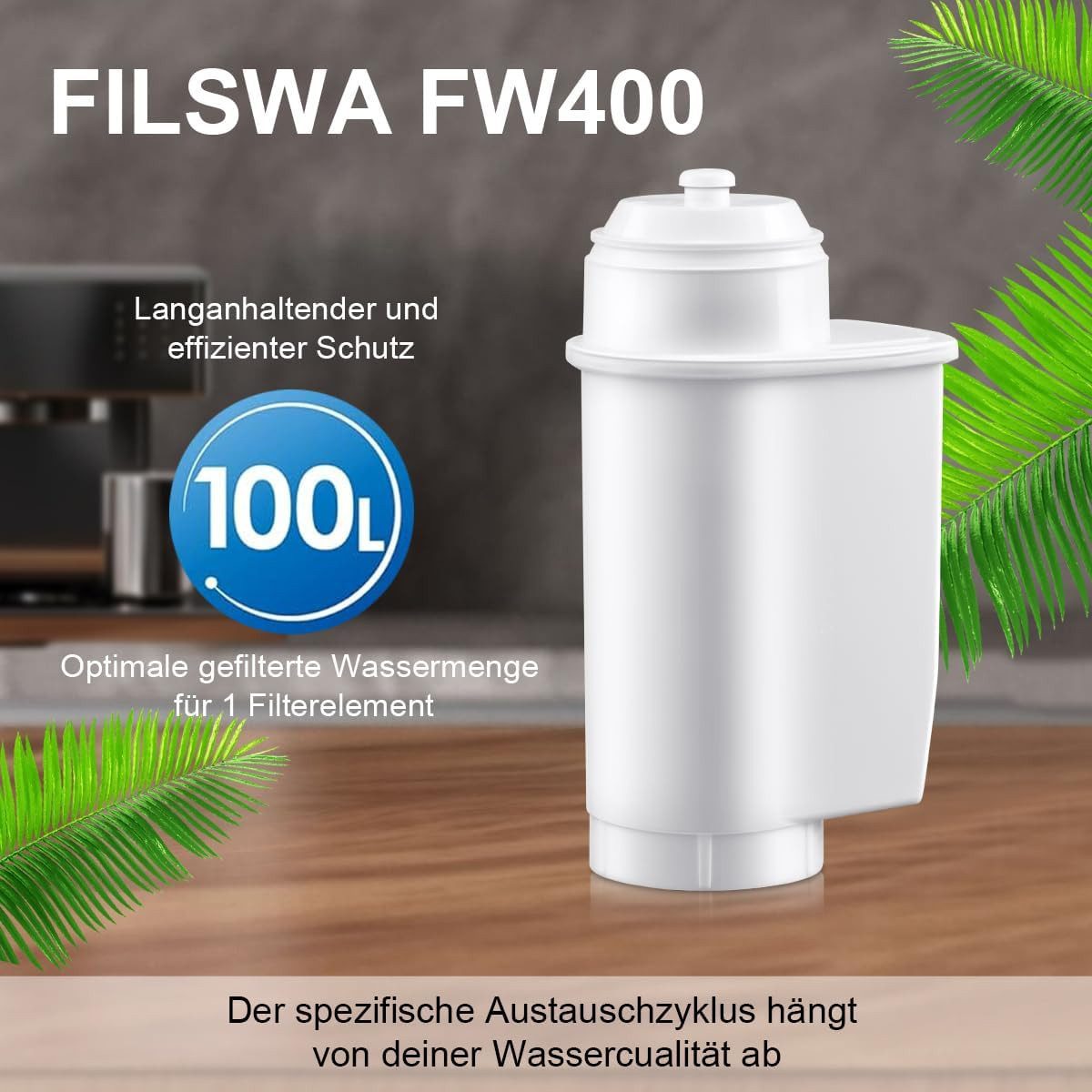 Filswa Wasserfilter für Siemens EQ Series, EQ5, EQ6, EQ7, EQ9, für Brita Intenza 575491, Zubehör für alle Kaffeevollautomaten der EQ Reihe: EQ3/5/6 Plus/7/8/9, Siemens TZ70003, TCZ70003, Bosch TCZ-7003, Ersatz für Brita Intenza Temial, 17000705; Bosch Vero, Der erstklassige Ionenaustauscher und die granulöse Aktivkohle