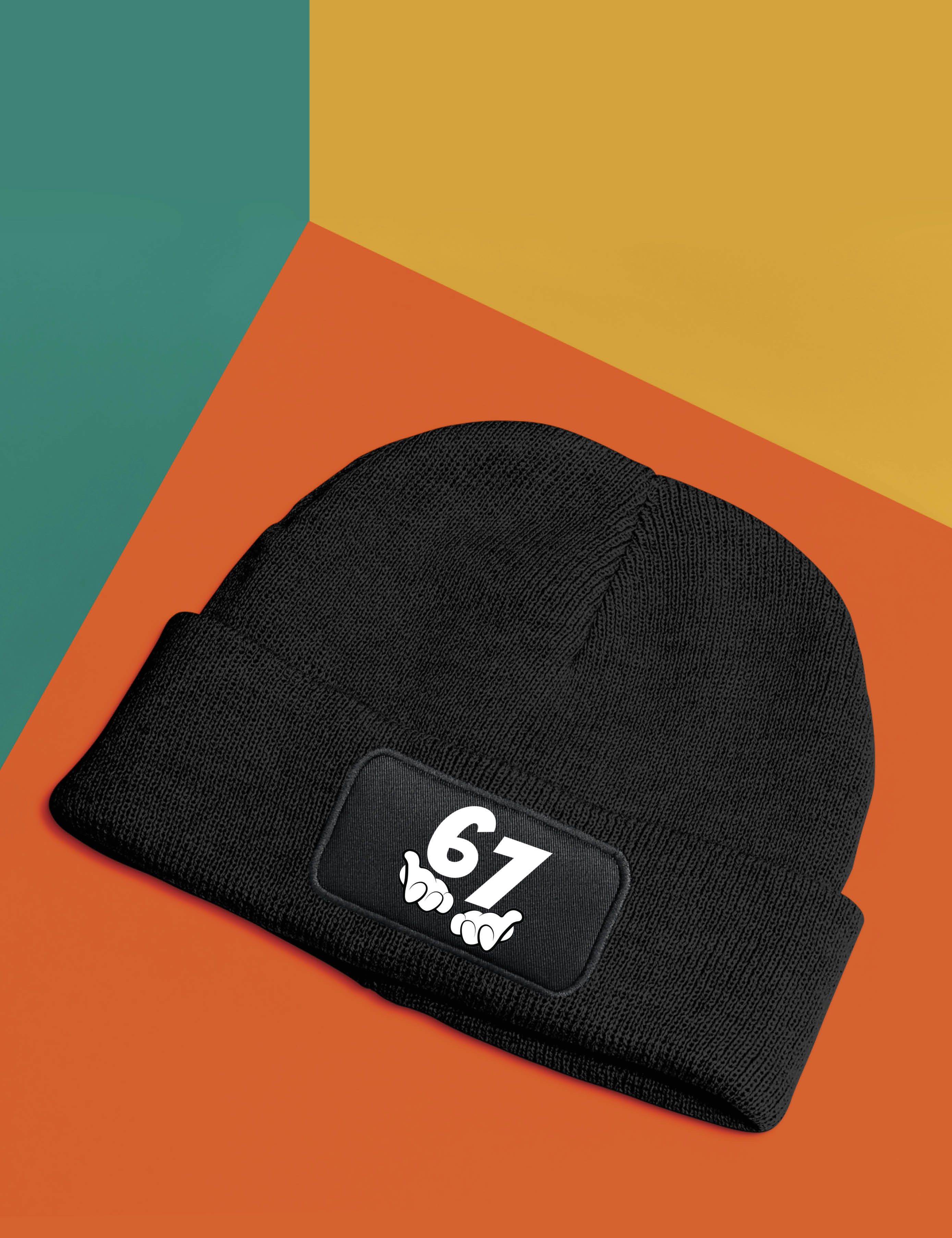 Youth Designz Beanie Unisex Kinder Beanie Mütze "67" echte Dorfkinder Print Geschenk mit lustigem Aufdruck für Jungen und Mädchen Statement – Bild 4 von 5