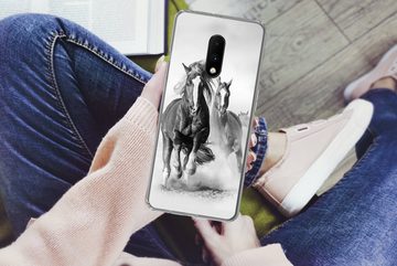 MuchoWow Handyhülle Pferde - Tiere - Illustration, Phone Case, Handyhülle OnePlus 7, Silikon, Schutzhülle