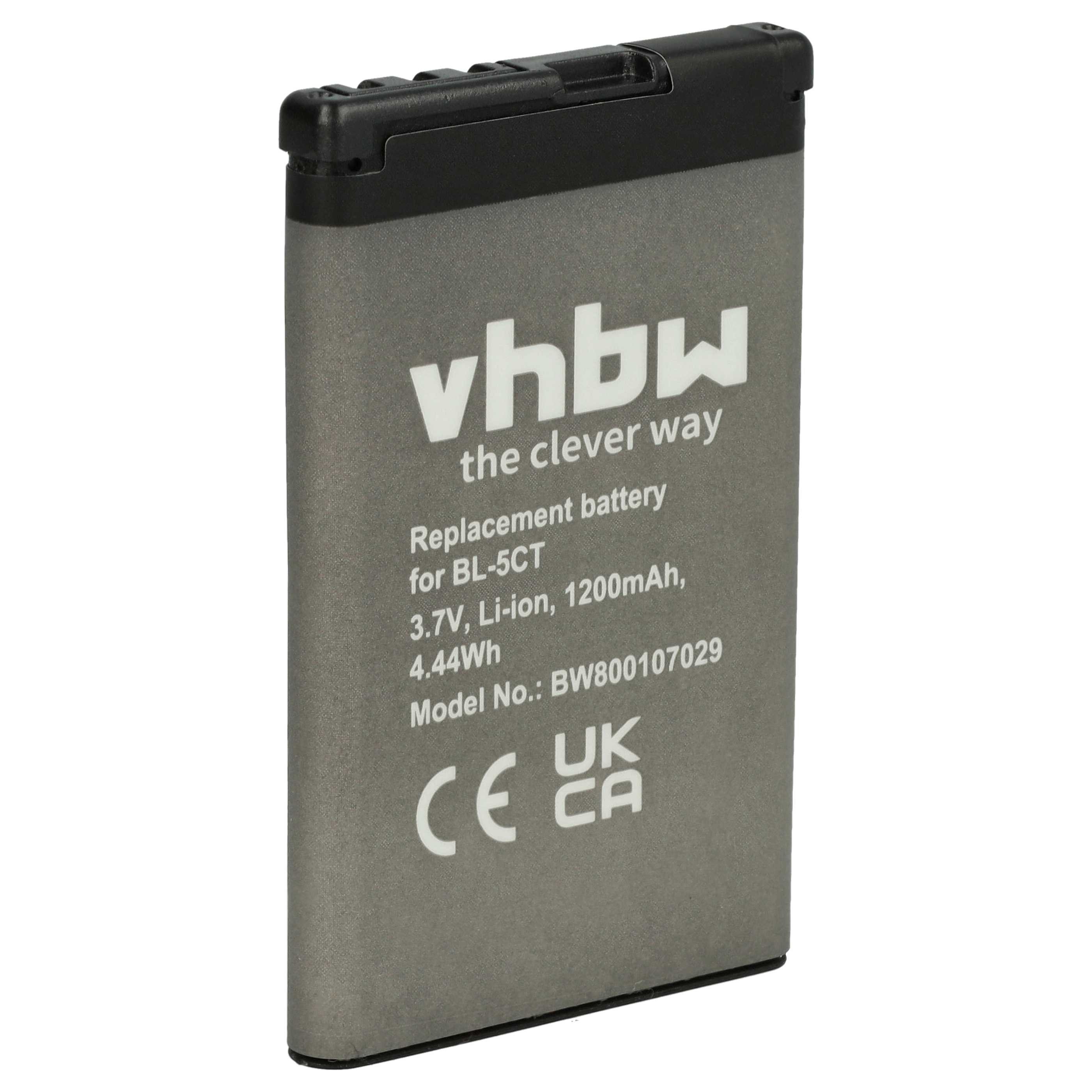 Akku Ersatz für Nokia BL-5CT für Mobilfunk (1200 mAh, 3,7 V, Li-Ion) Smartphone-Akku