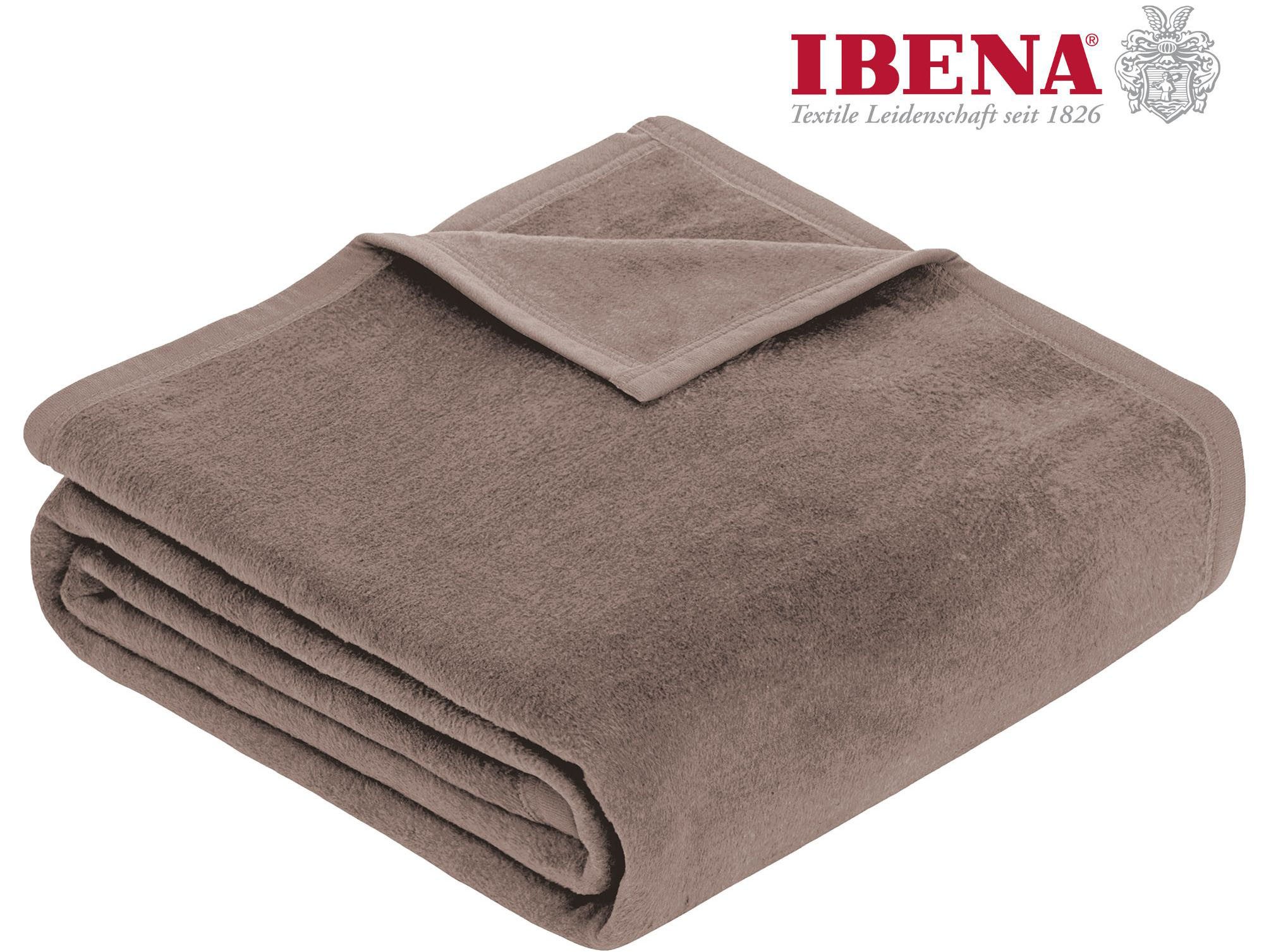 Wohndecke Luxus, IBENA, verschiedene Größen, uni, Kuscheldecke, Premium, made in Europe!