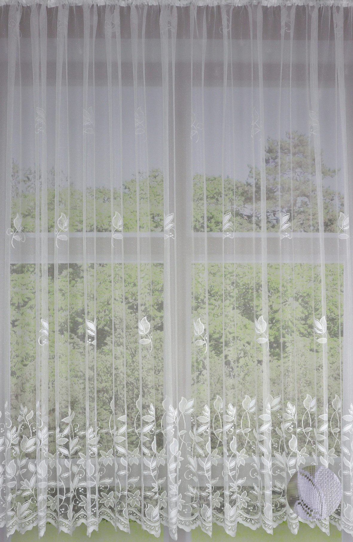 EXPERIENCE Vorhang Fertiggardine Jacquard 145x300 cm transparent mit Universalband, Multifunktionsband, transparent