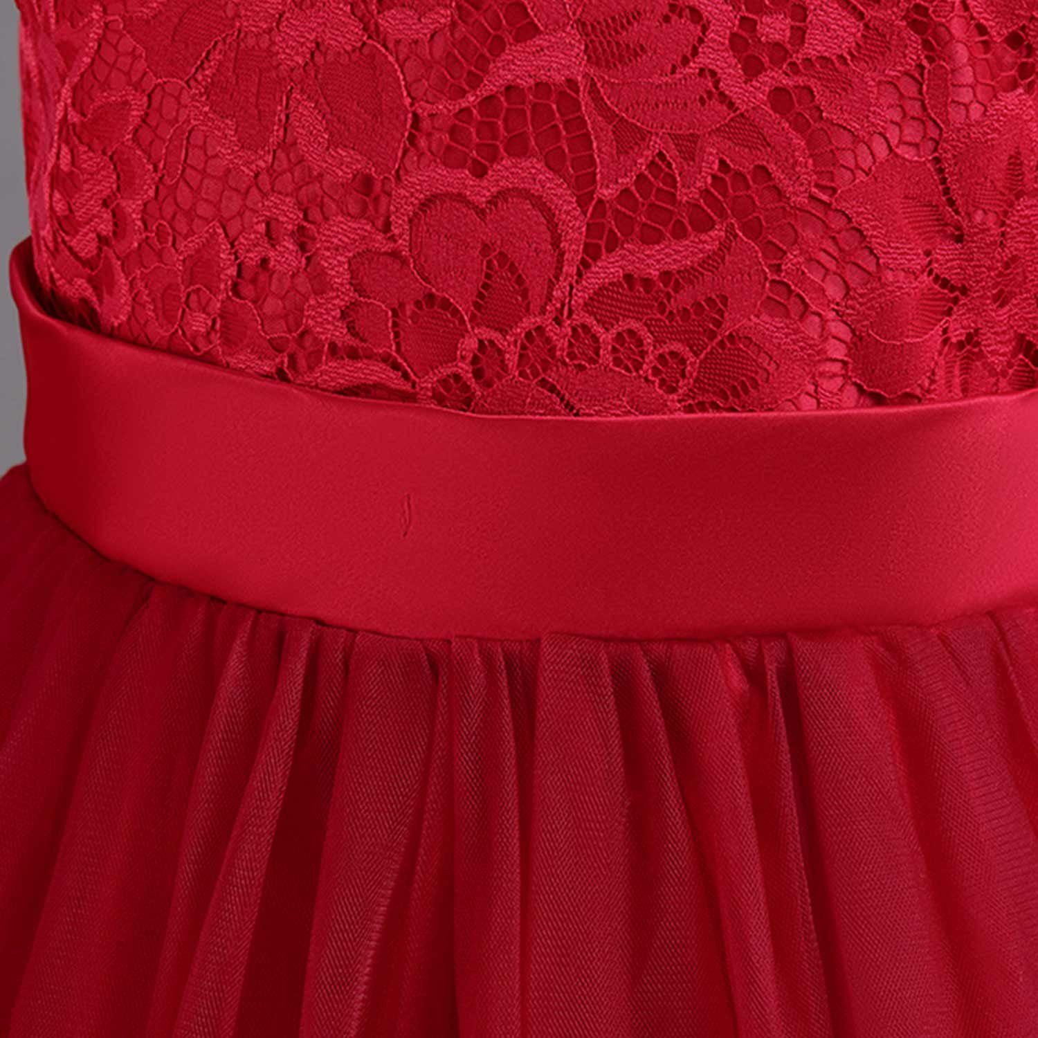 Kinderkleider Prinzessinnenkleid Rot Daisred Abendkleid Blumenmädchen Tüllkleider