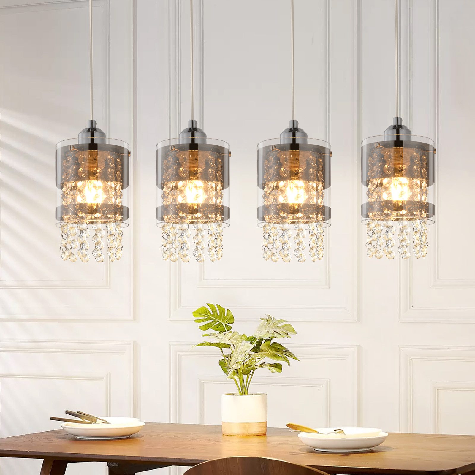 ZMH Pendelleuchte Wohzimmer Modern 150CM Esstisch Hängelampe Kristall Pende günstig online kaufen